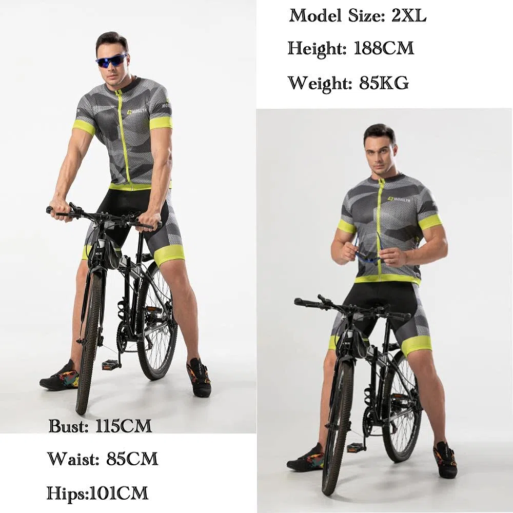 Moxilyn Camisetas de Ciclismo para Hombre, Camiseta Corta, Camisetas de Ciclismo Skinsuit,Ropa de Ciclismo,Camisa Mountain Bike/MTB,Transpirable y Absorbente del Sudor,Secado Rápido