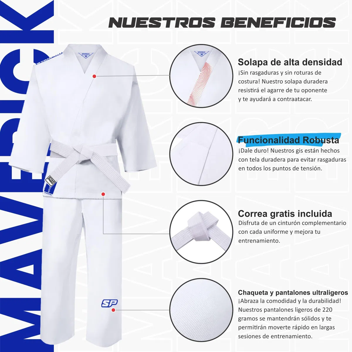 Starpro Karate Gi - Uniforme Profesional para Entrenamiento y competición - Kimono Karate de algodón Ligero Blanco con cinturón - Hombres Mujeres y Niños - 110-190 cm - Brillante Blanco