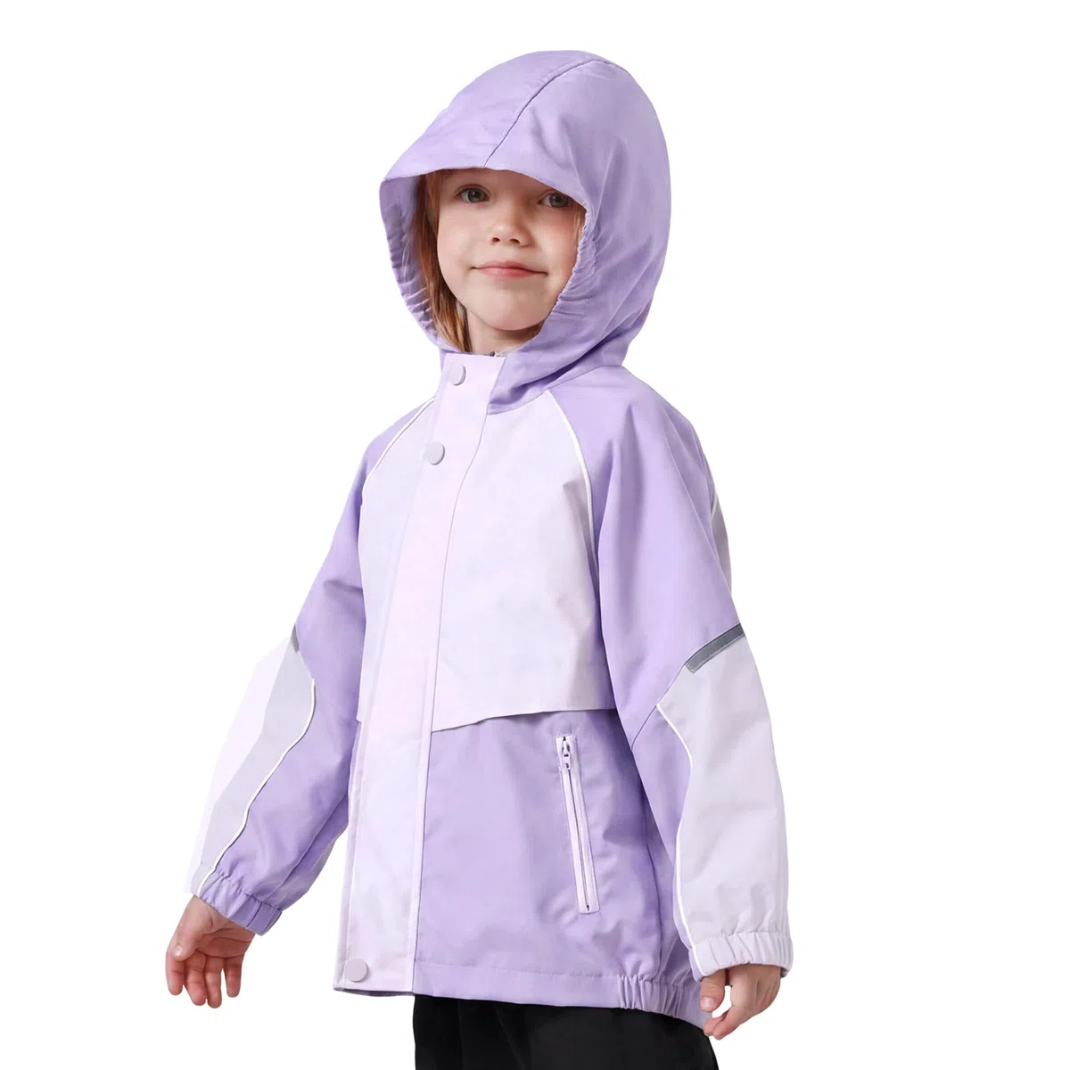 Miipat Chaqueta Impermeable para Niñas, Chaquetas Anti Viento Ligera con Capucha con Bolsillos con Cremallera Chaqueta de Lluvia para Niños y Niñas