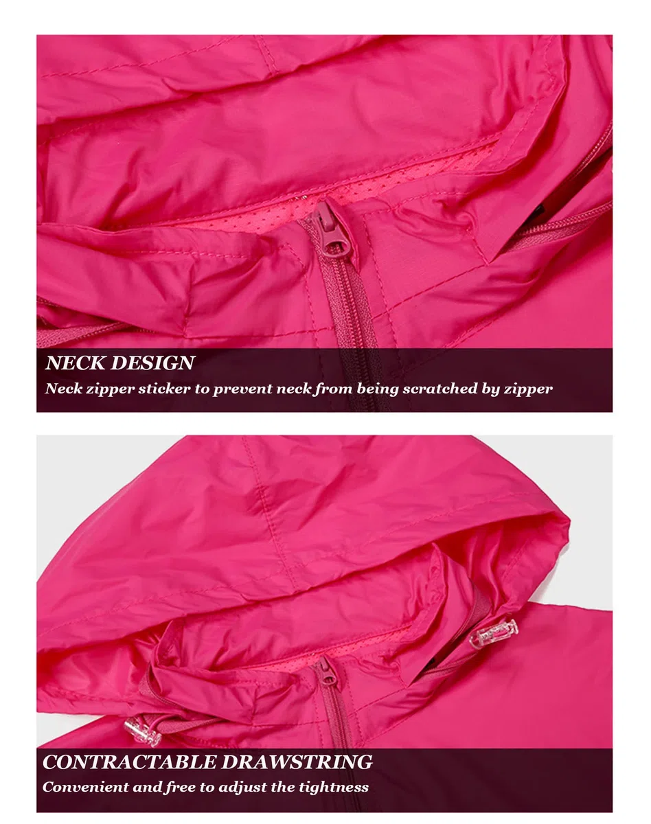 Mujer Chaquetas de Ciclismo Chaqueta de Bicicleta Masculina Impermeable y Transpirable a Prueba de Viento Prueba de Lluvia Bicicleta,Rose Red-L