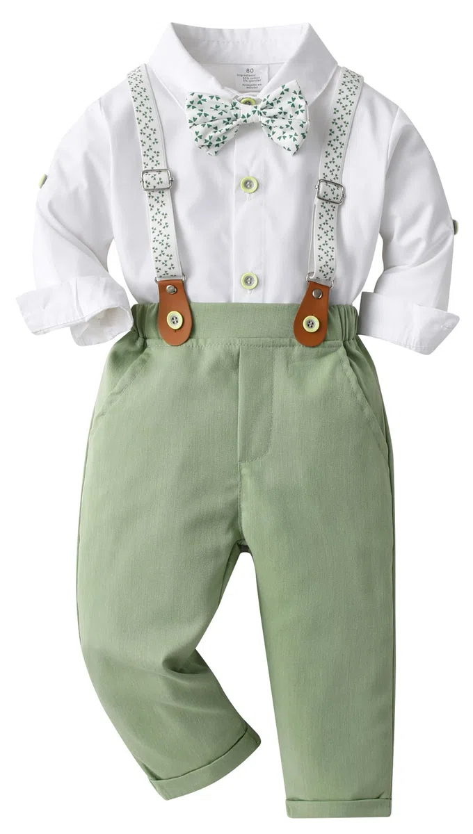 Happy Cherry - Traje de Bautizo Invierno Bebé Niño Conjunto de Boda Algodón Manga Larga para Fiesta Infantil Ropa de Ceremonia Caballero para Regalo Cumpleaños Primera Comunión - 6 Meses-5 Años
