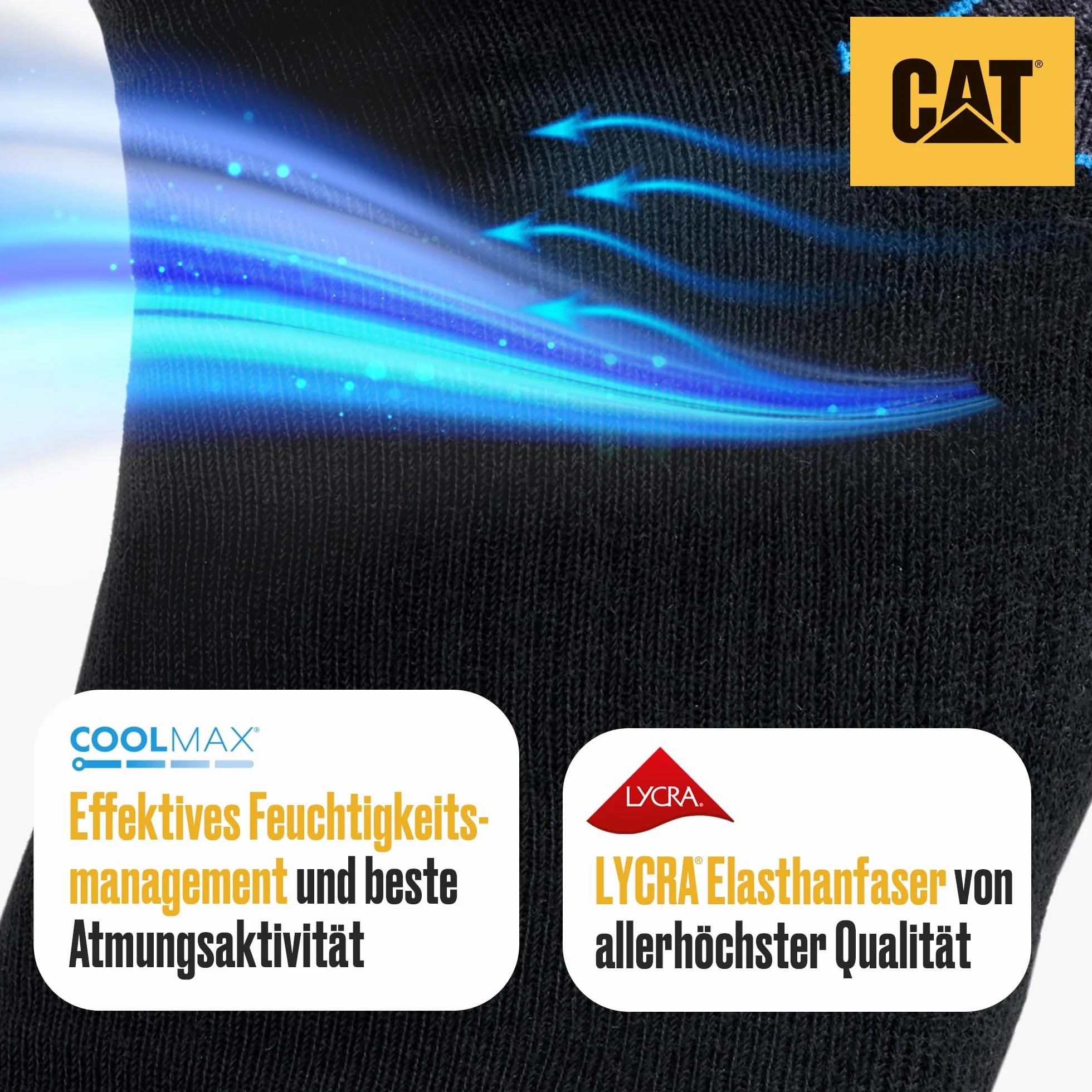 CAT CATERPILLAR POWER & COOL WORK SNEAKERS - Calcetines de trabajo (12 pares, tallas 39-42, 43-46, 47-50)