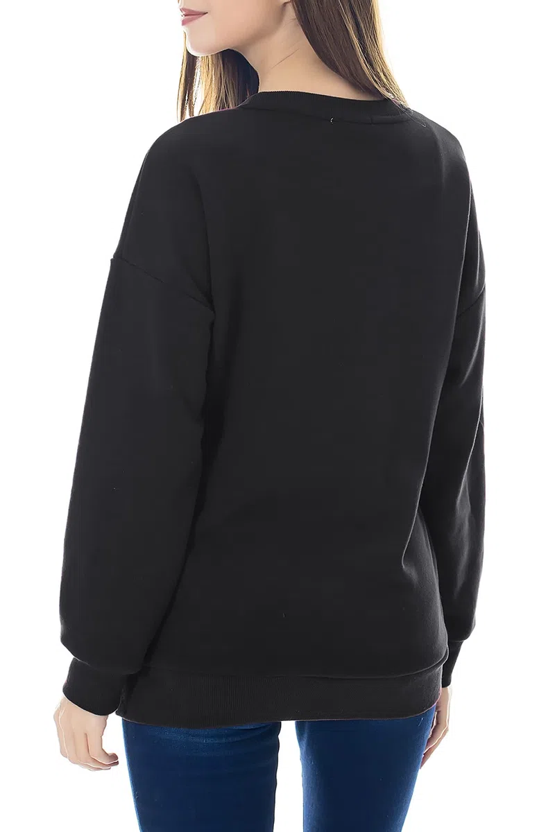Smallshow Sudadera de Lantancia de Lana Tops de Manga Larga para Amamantar,Black M