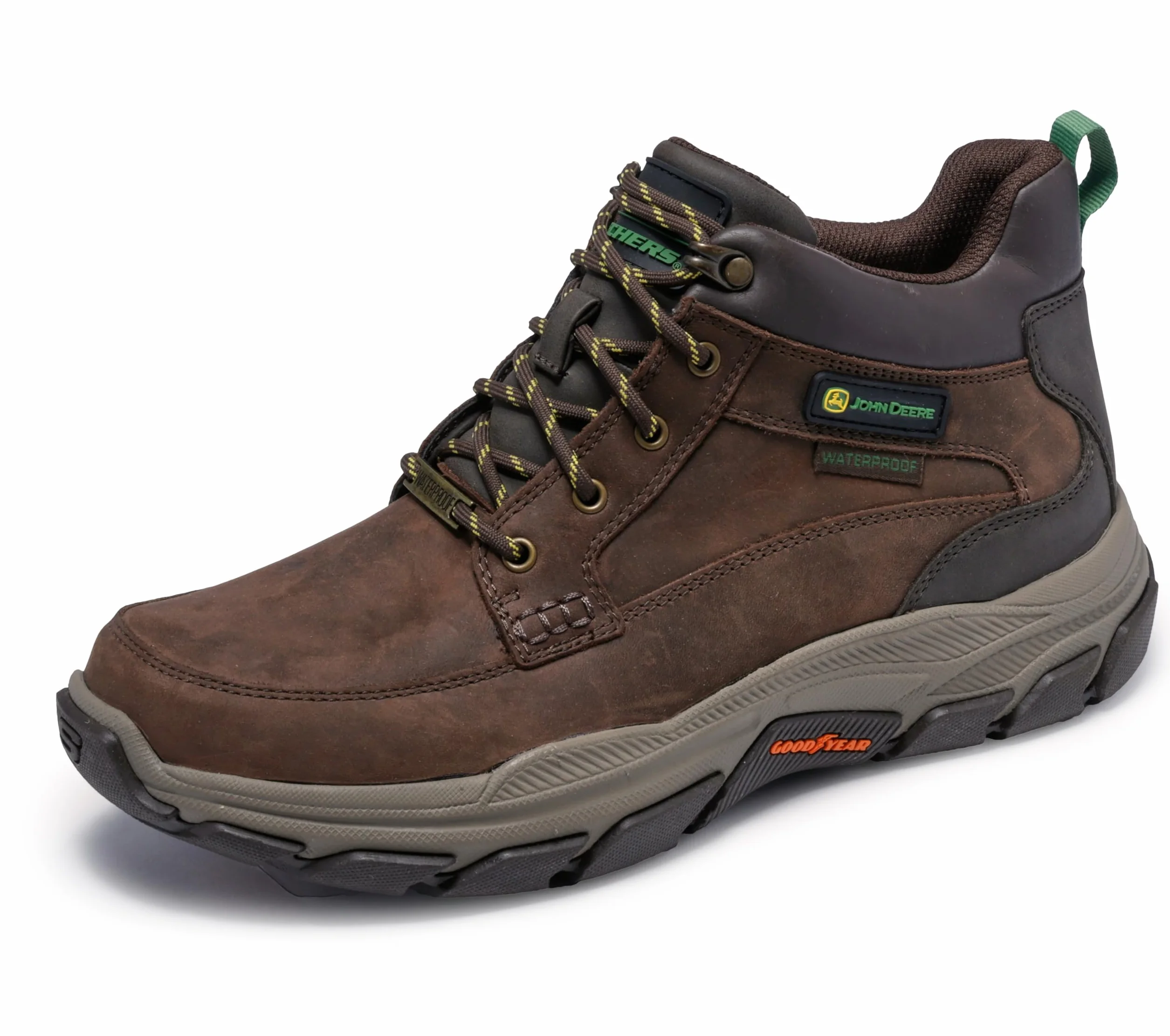 Skechers John Deere: Respected - Landin Waterproof Mid Top Leather Lace Up Boots BotaHombre