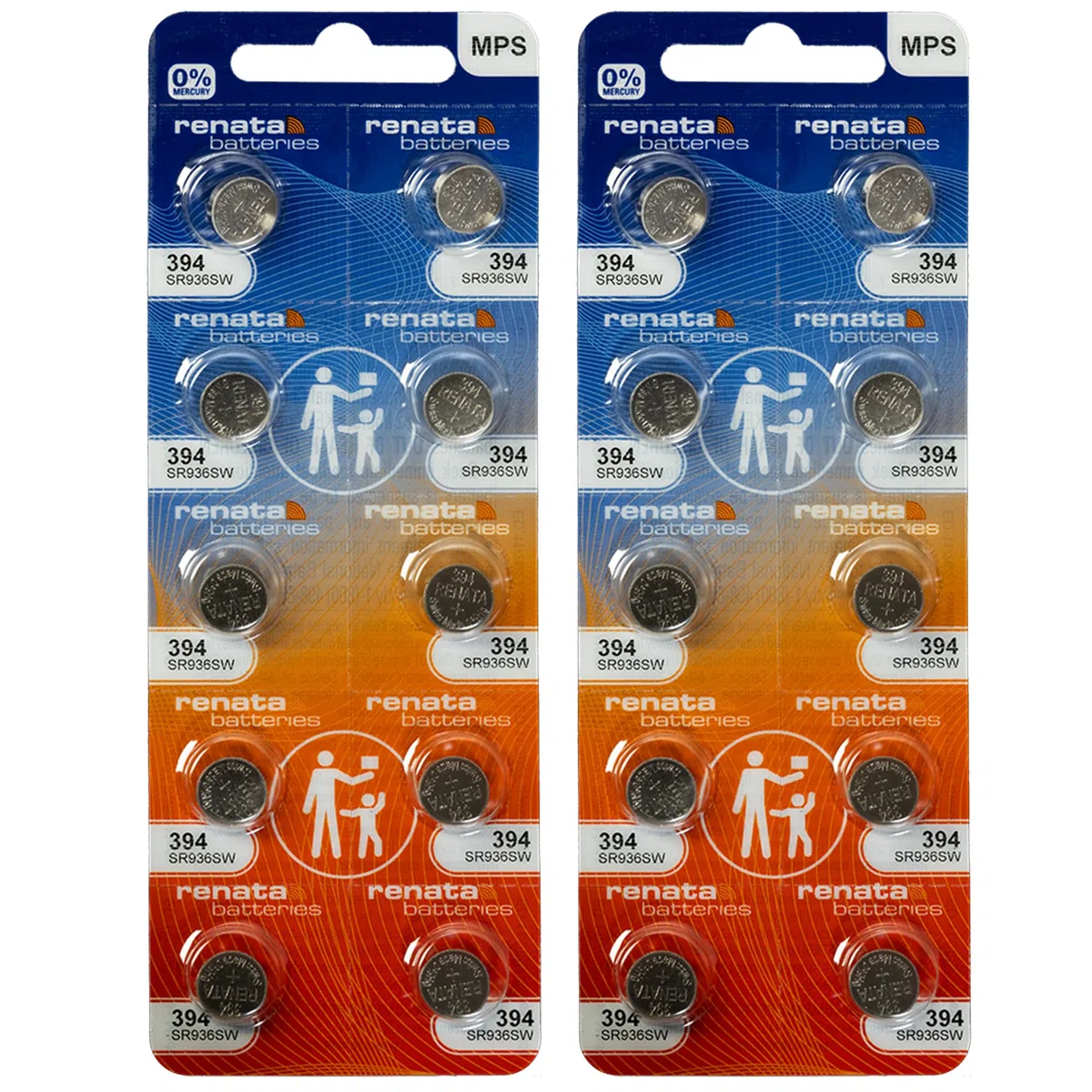 20 Renata 394 Silver Oxide Electronic Zero Mercury Batteries by Renata