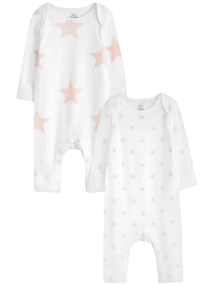 NEXT Bebés niña Pack de 2 Pijamas Tipo Pelele respetuosos con la Piel de tu bebé