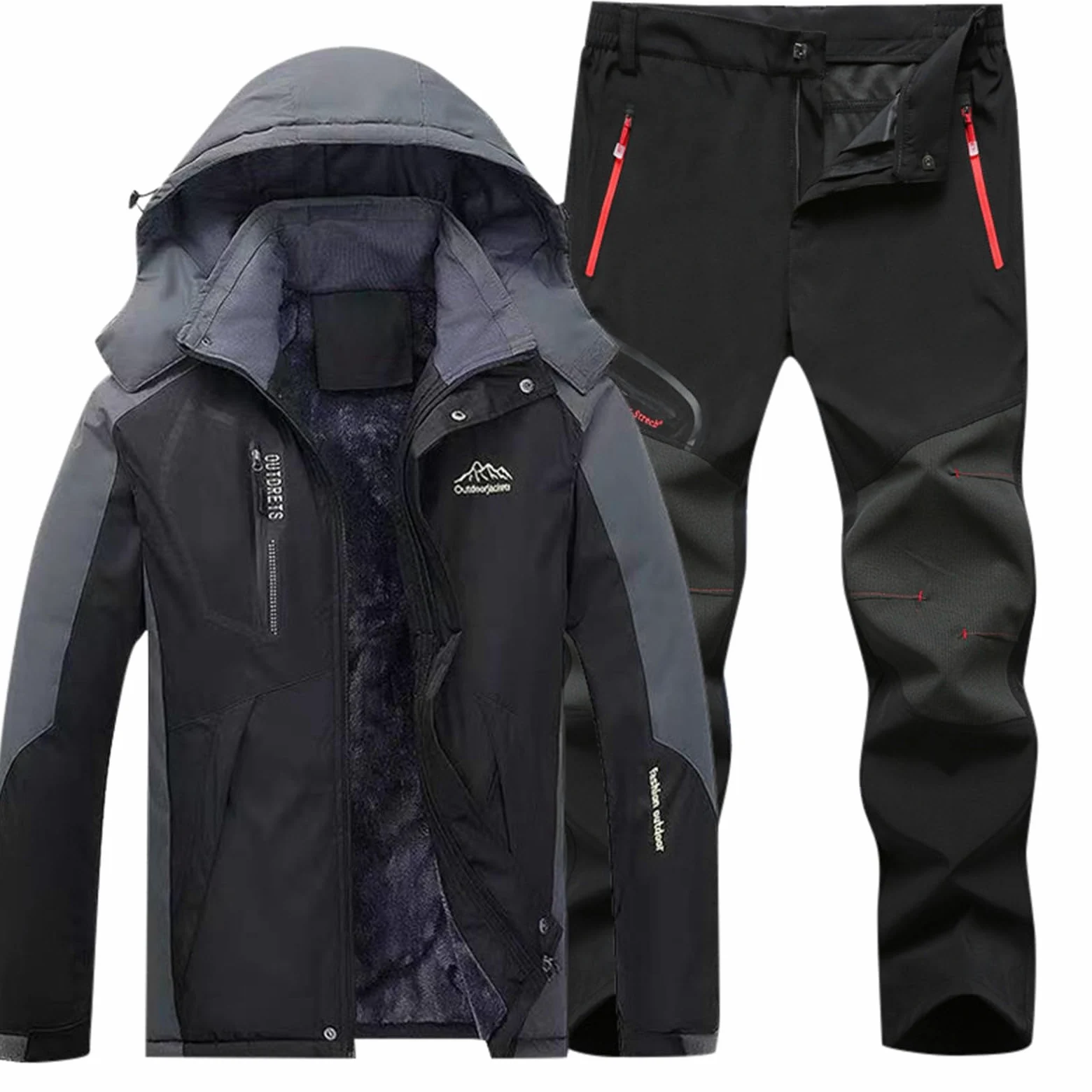 Traje de nieve para hombre, 2 piezas, traje de esquí al aire libre, traje térmico de invierno, ropa de esquí, chaqueta y pantalones, cálido 2 piezas, juegos de snowboard a prueba de viento,