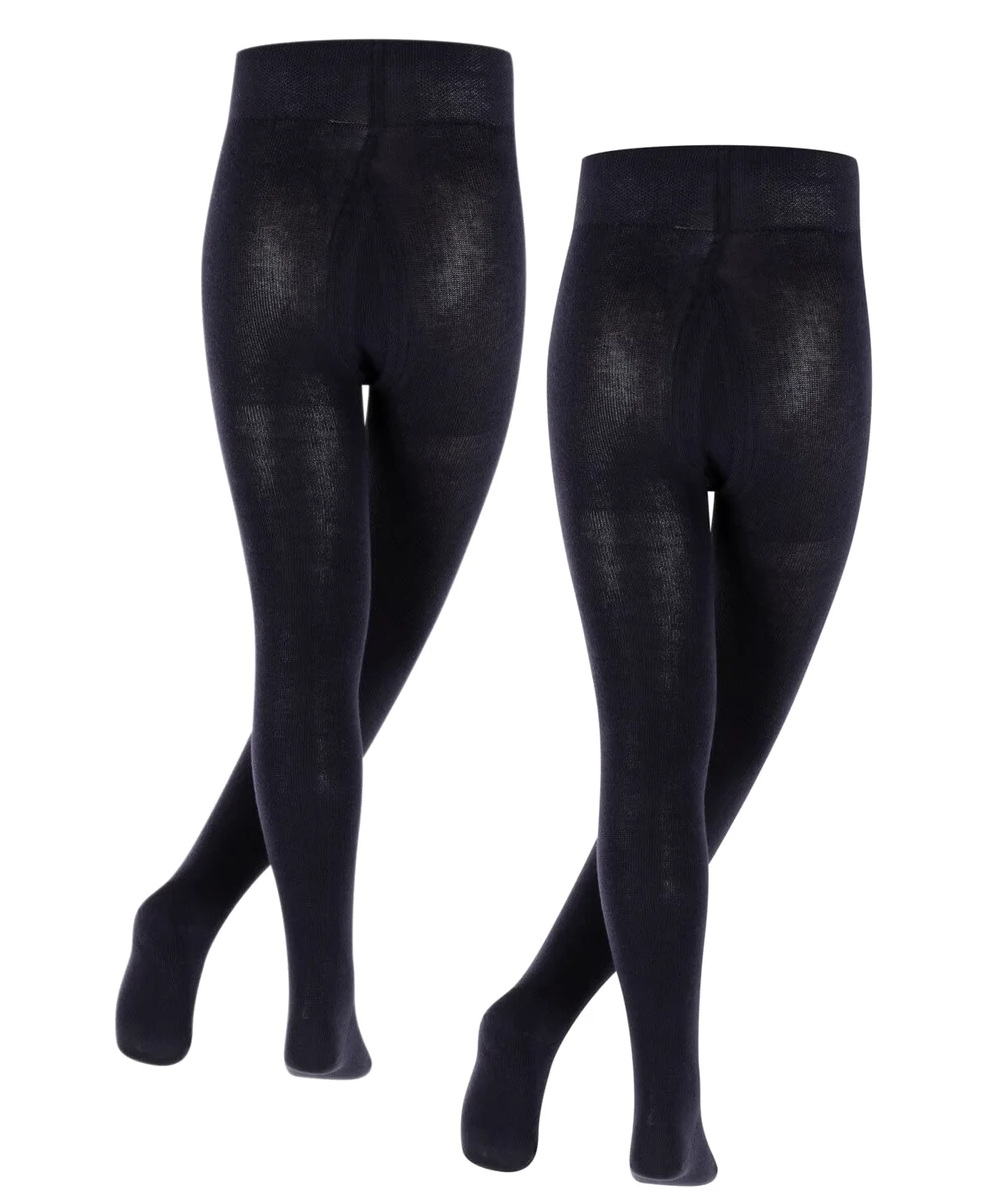 FALKE unisex niños Family 2-Pack pantimedias transpirable algodón opaco cintura confort ajuste perfecto costura plana resistente para dedos sin presión multipack 2 piezas
