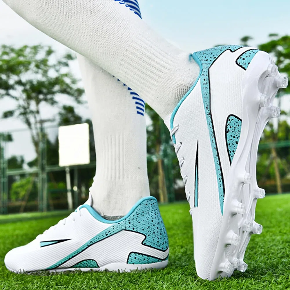 Zapatillas de Fútbol Mujer Spike Aire Libre Atletismo Entrenamiento Botas Profesionales Calzado de Fútbol Tacos de fútbol Deportivas Unisex Blanco 42 EU