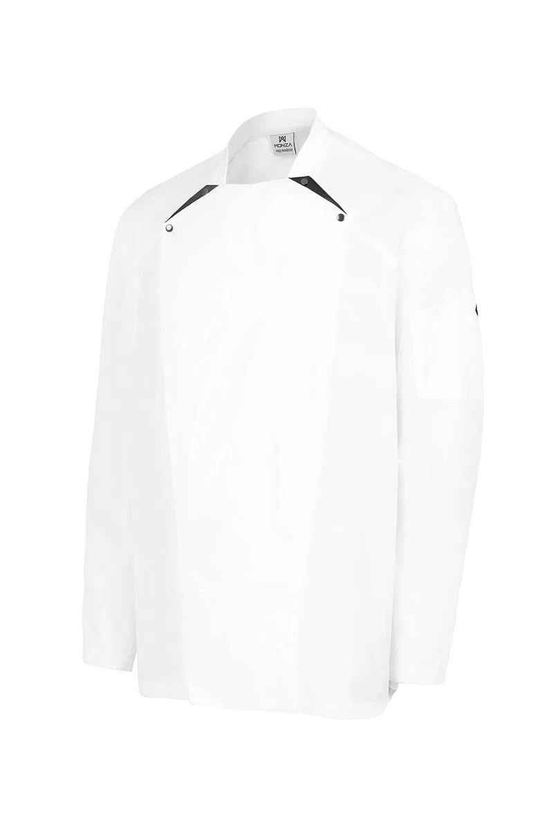Chaquetilla Cocinero Hombre de Manga Larga con Corchetes de diseño Regular Fit. Ropa Cocina/Hostelería. Ref: 4121