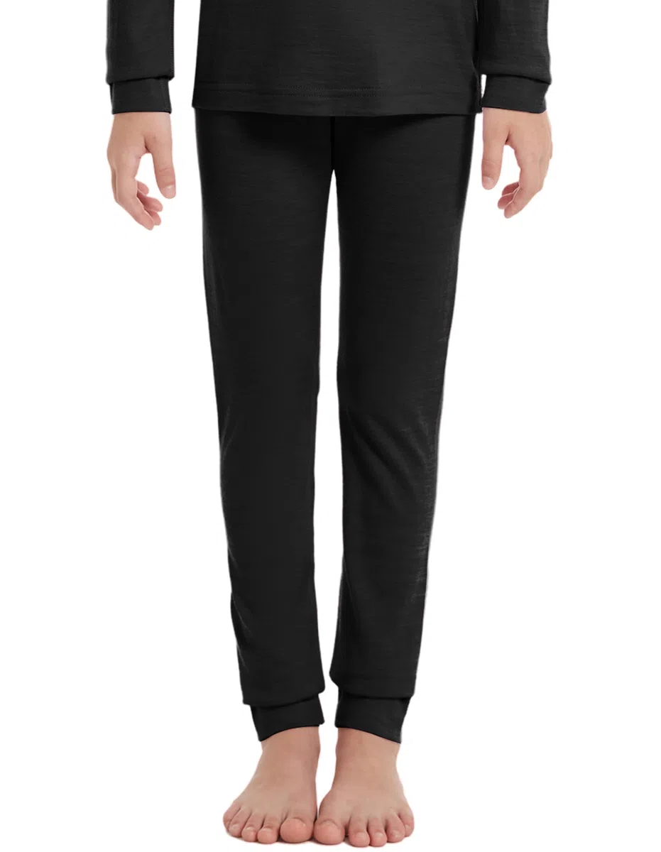 Pantalones de lana merino para niños, leggings térmicos para niñas y niños, ropa interior de invierno unisex