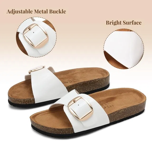 ARRIGO BELLO Sandalias Mujer Verano Cómodos Slides Ajustables Moda Pantuflas Soporte Plantar Slippers Antideslizante Corcho Suela Chanclas Talla 36-41