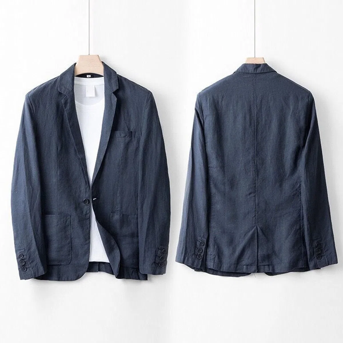 Conjunto de 2 Piezas de Esmoquin Ajustado para Hombre, Chaqueta y pantalón, Blazer Verano, Trajes graduación y Boda