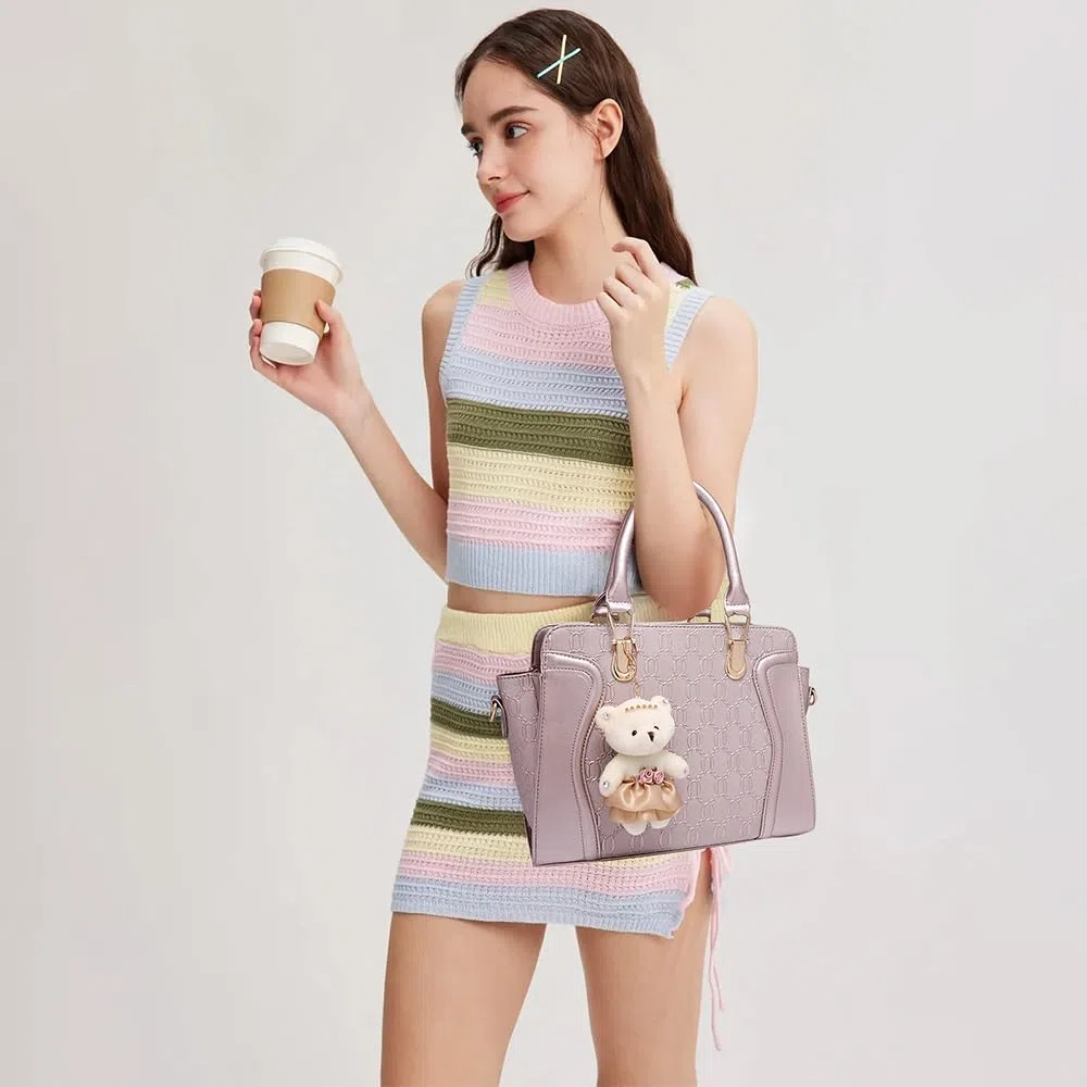 Pahajim Bolso Mano Mujer Moda Set Bolso de PU Piel, Conjuntos de Bolsos 4pcs incluye Tote Bag Bandolera Clutches Monedero,para Trabajo, Casual, Fiesta