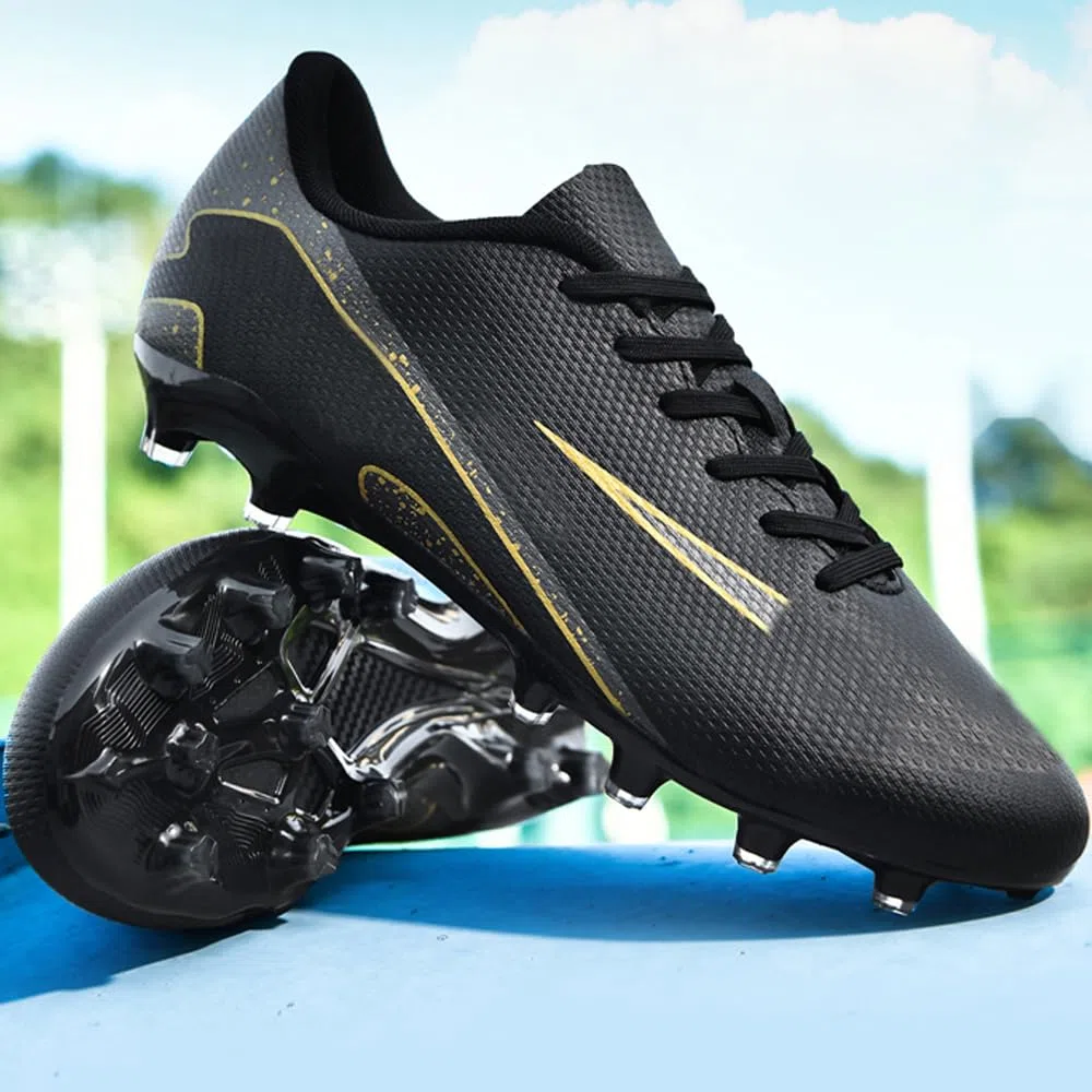 Zapatillas de Fútbol Mujer Spike Aire Libre Atletismo Entrenamiento Botas Profesionales Calzado de Fútbol Tacos de fútbol Deportivas Unisex Negro 42 EU
