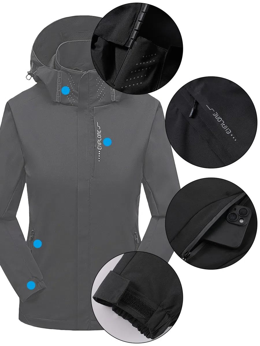 Chaqueta Softshell personalizada para mujer, impermeable, resistente al viento, personalizada, con foto y texto