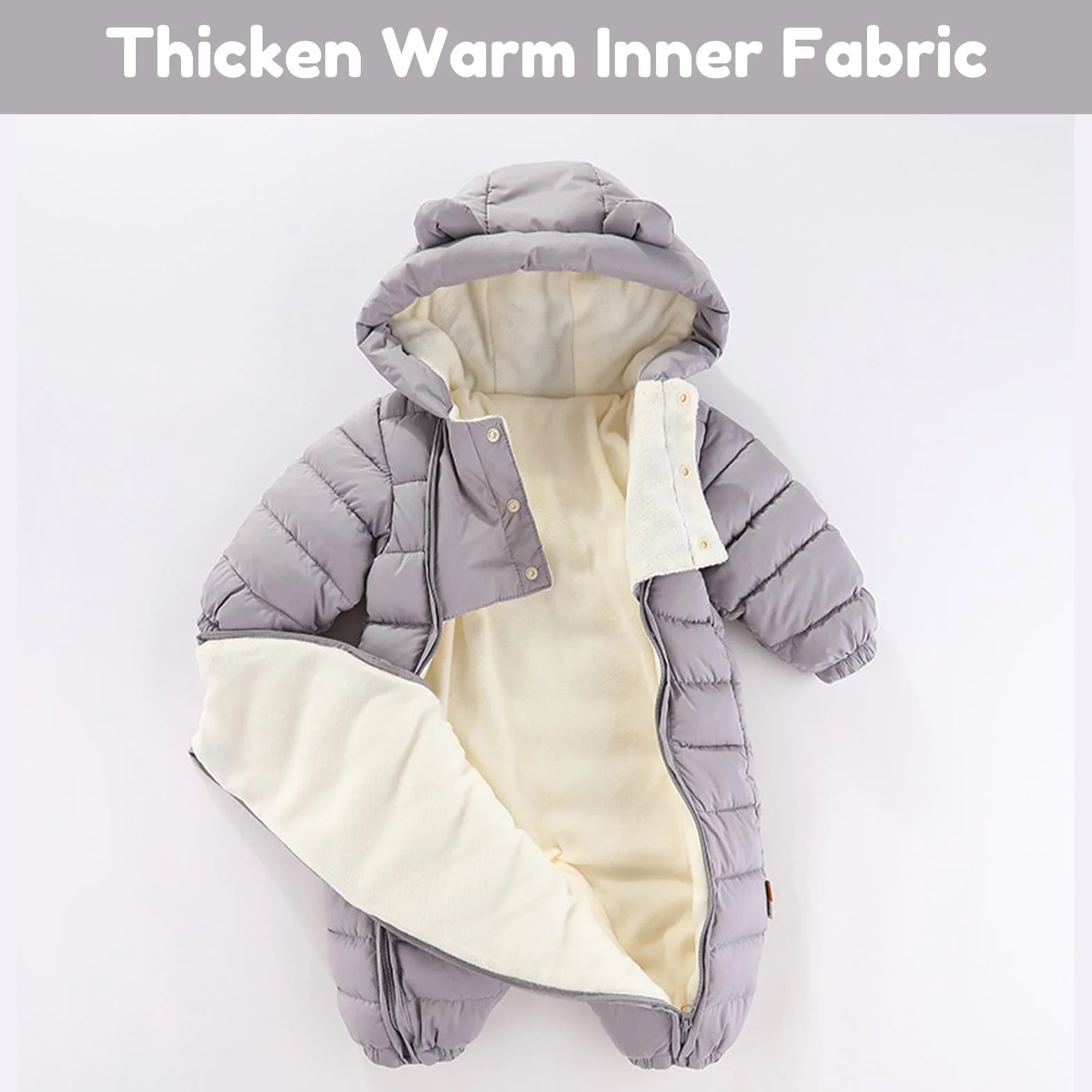 JiAmy Bebé Traje de Nieve Mameluco Invierno Capucha Mono Niños Niñas Infantil Esquí Pelele Grueso Trajes 9-30 Meses