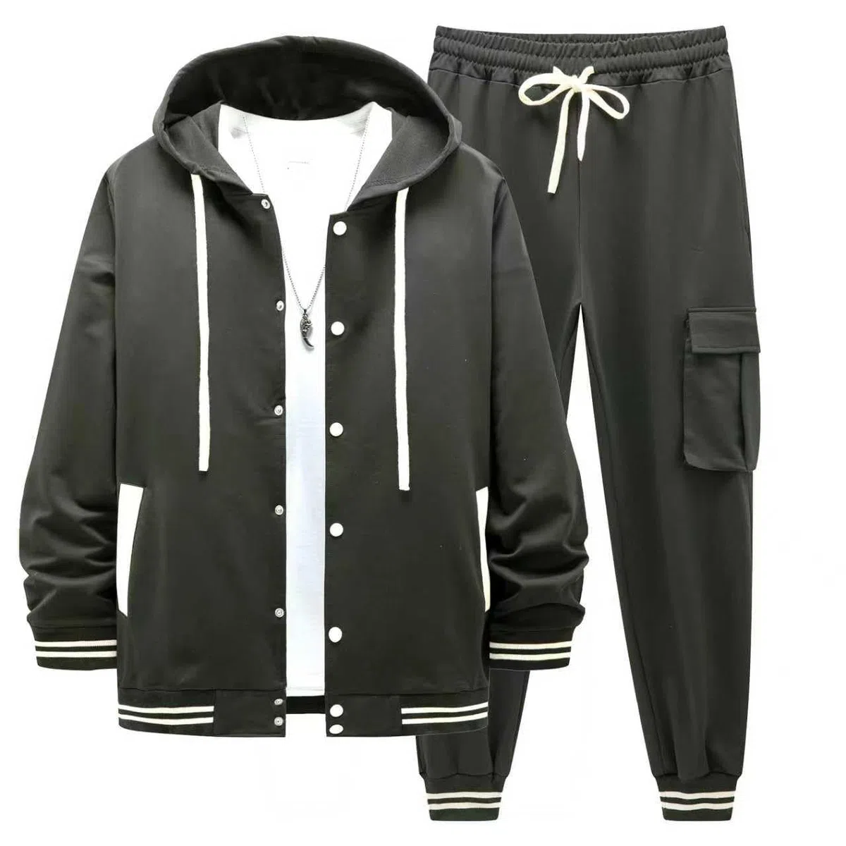 Conjunto de Chándal para Hombre Traje de Jogging Chaqueta y Pantalones Ropa Deportiva Actividades al Aire Libre