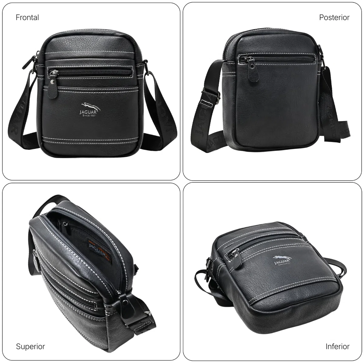 JAGUAR Bandolera Cruzada Hombre Elegante – Bolsos para Hombre Modernos y Cómodos | Bolsos Bandolera Grandes para Viajar, Ir a la Oficina o Uso Diario