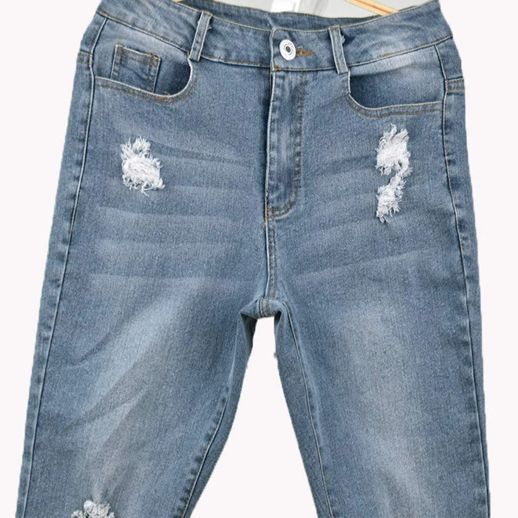 Pantalones Vaqueros elásticos para Mujer con Tira de Botones visibles, Elegantes, Cintura Alta, Ajustados, de Estilo Urbano, Azul