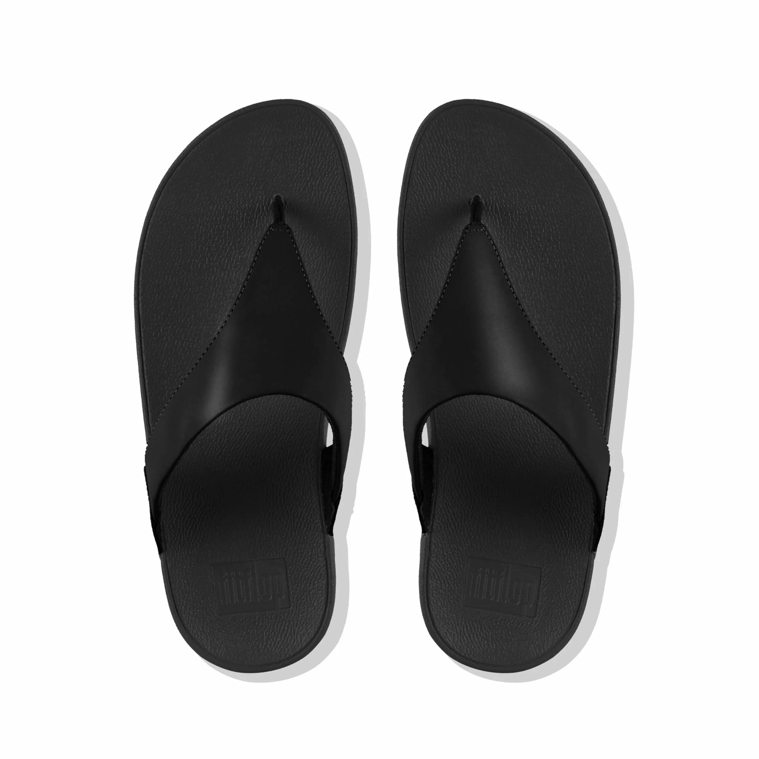 Fitflop Lulu Leather Toepost, Sandalias con Plataforma Mujer, Negro, 36 EU