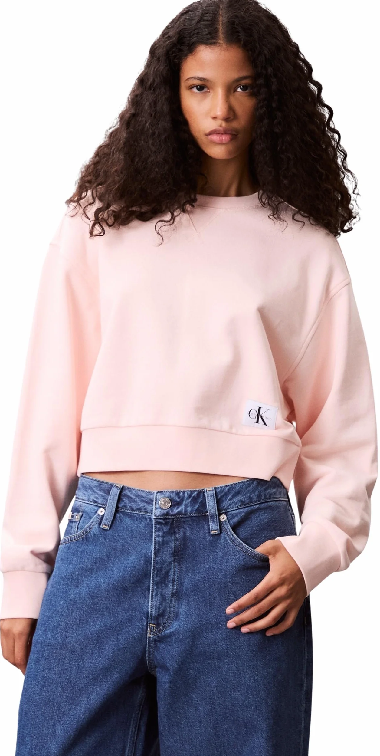 Calvin Klein Sudadera Mujer Badge Logo Cropped