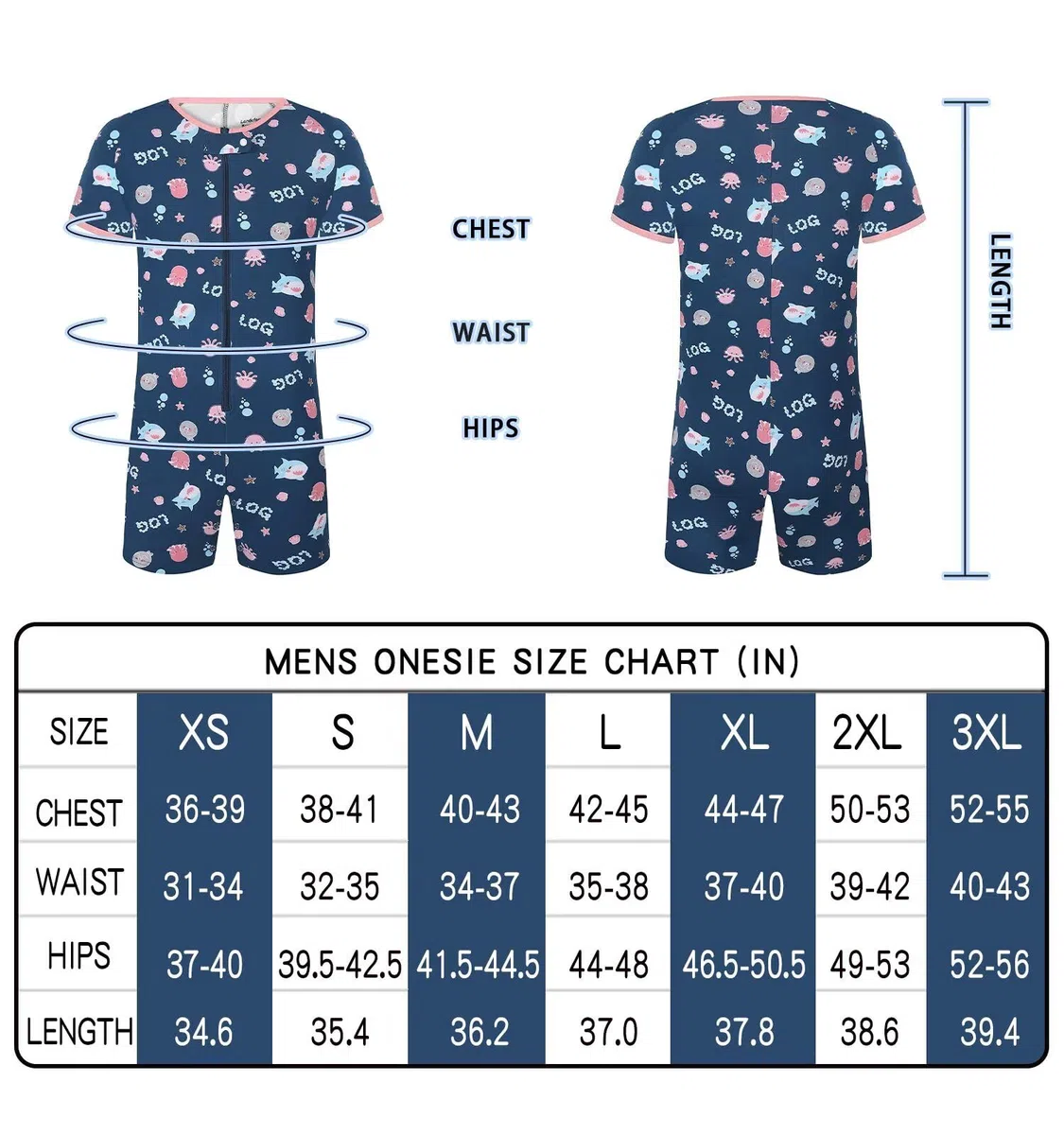 Landofgenie Mono Adulto Algodón para Hombres - Body Pijama Manga Corta con Abertura, Romper Una Pieza