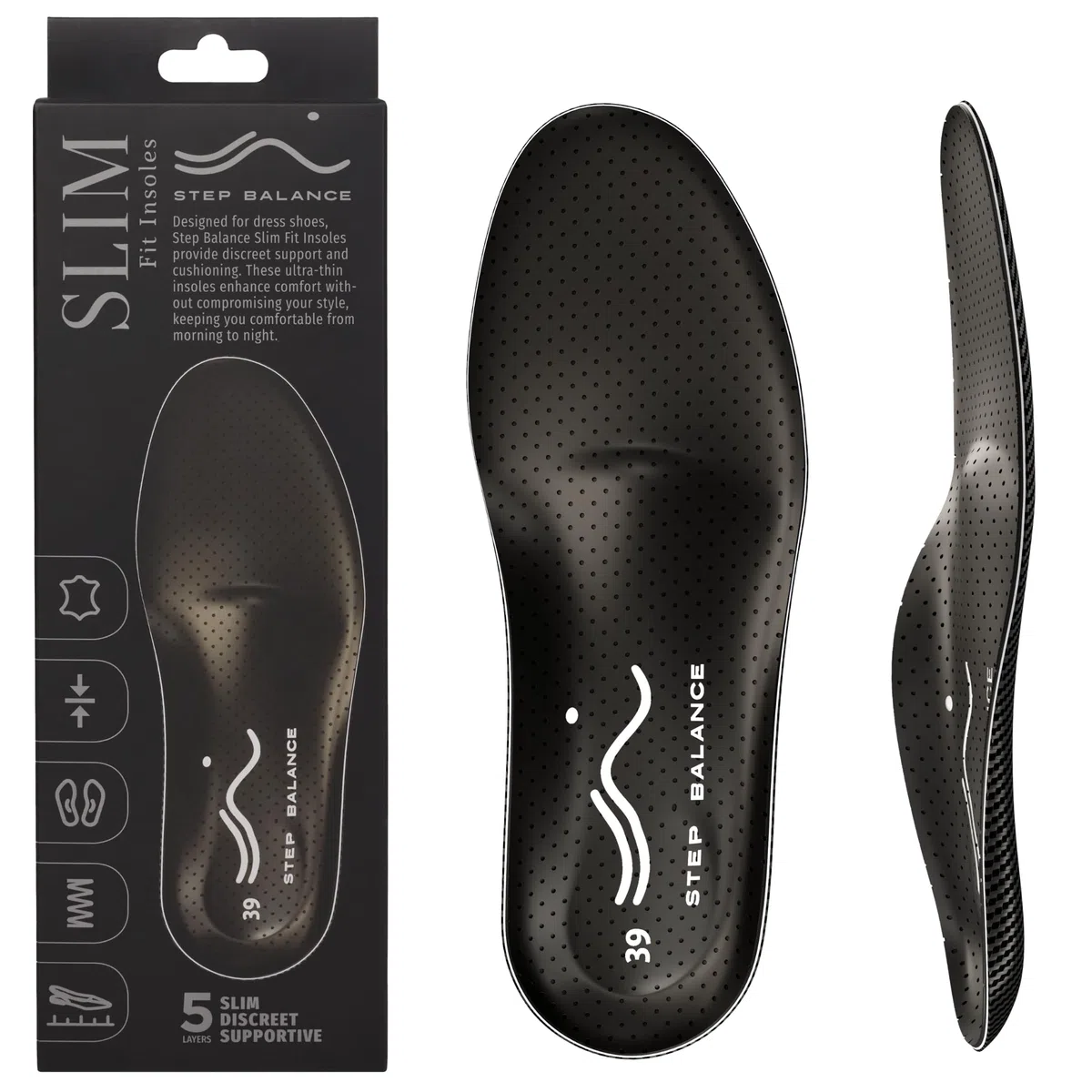 Plantillas Ultra Finas 3 mm con Soporte de Arco – Alivio Fascitis Plantar y Dolor de Pies – Piel Natural Premium – Zapatos de Vestir y Calzado Formal – Hombre y Mujer – Talla EU 44