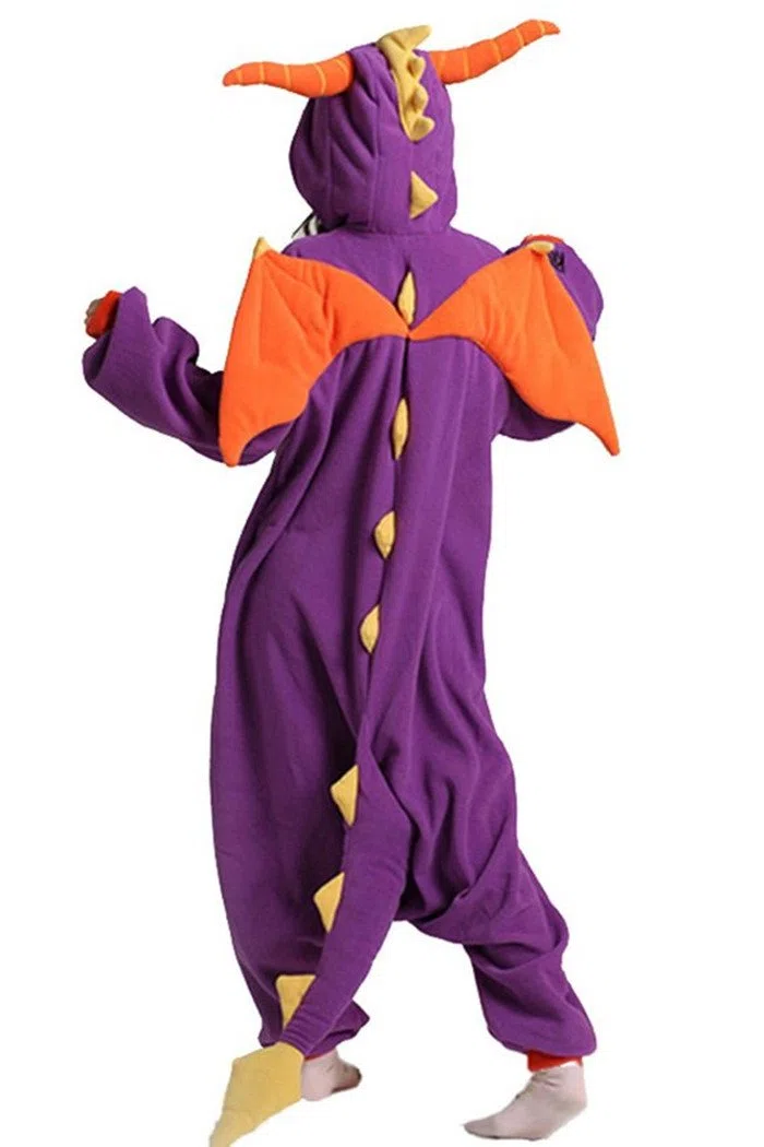 wotogold Pijamas de Dragón Púrpura Animal Trajes de Cosplay Adultos Unisex