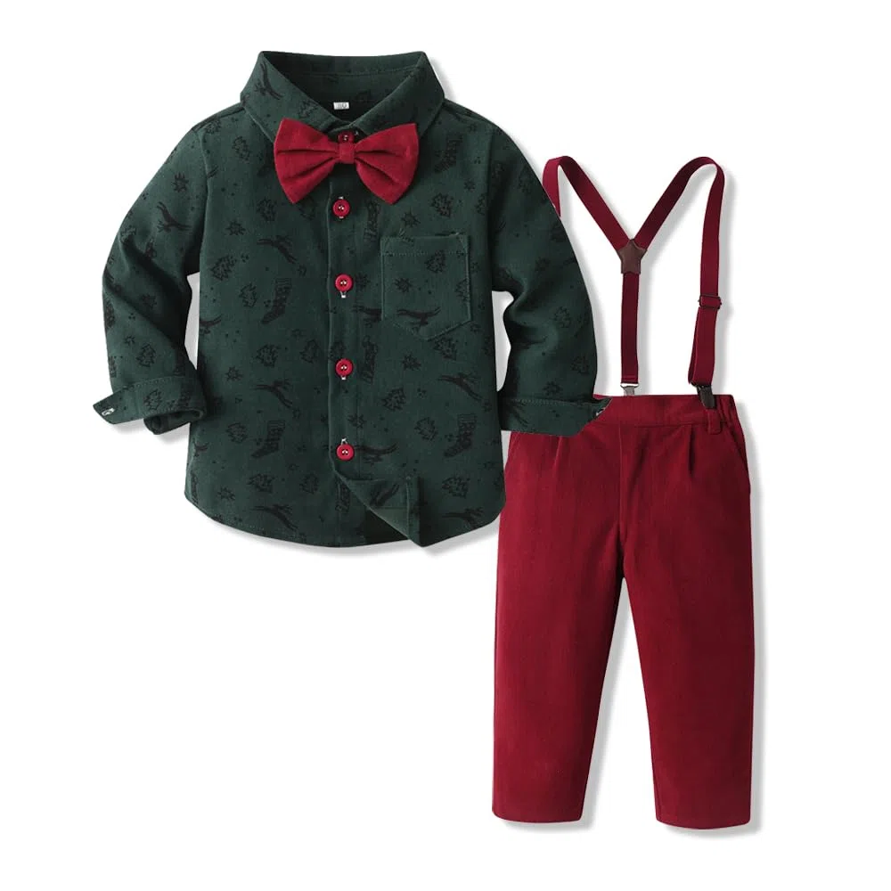 Traje de Bautizo para bebés, Conjuntos de Ropa de Caballero, Traje de Boda con Corbata de Manga Larga para niños pequeños para Primavera y otoño