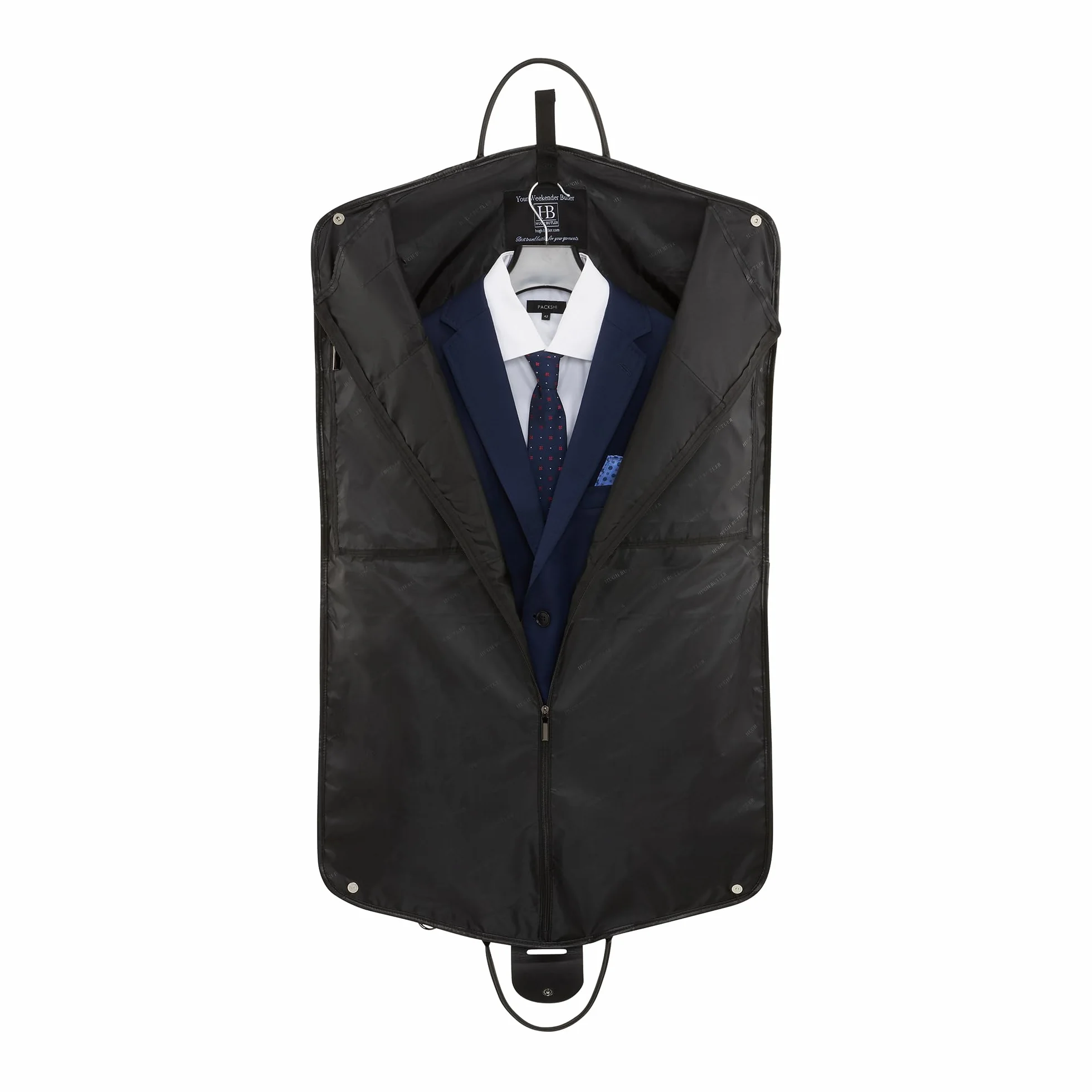 Funda para Traje 40" (Ligera) - Elegante Traje 1-2 con Bandolera - Funda para Ropa de Hombre y Mujer - Plegable - no Arruga la Ropa. Niles Azul Marino
