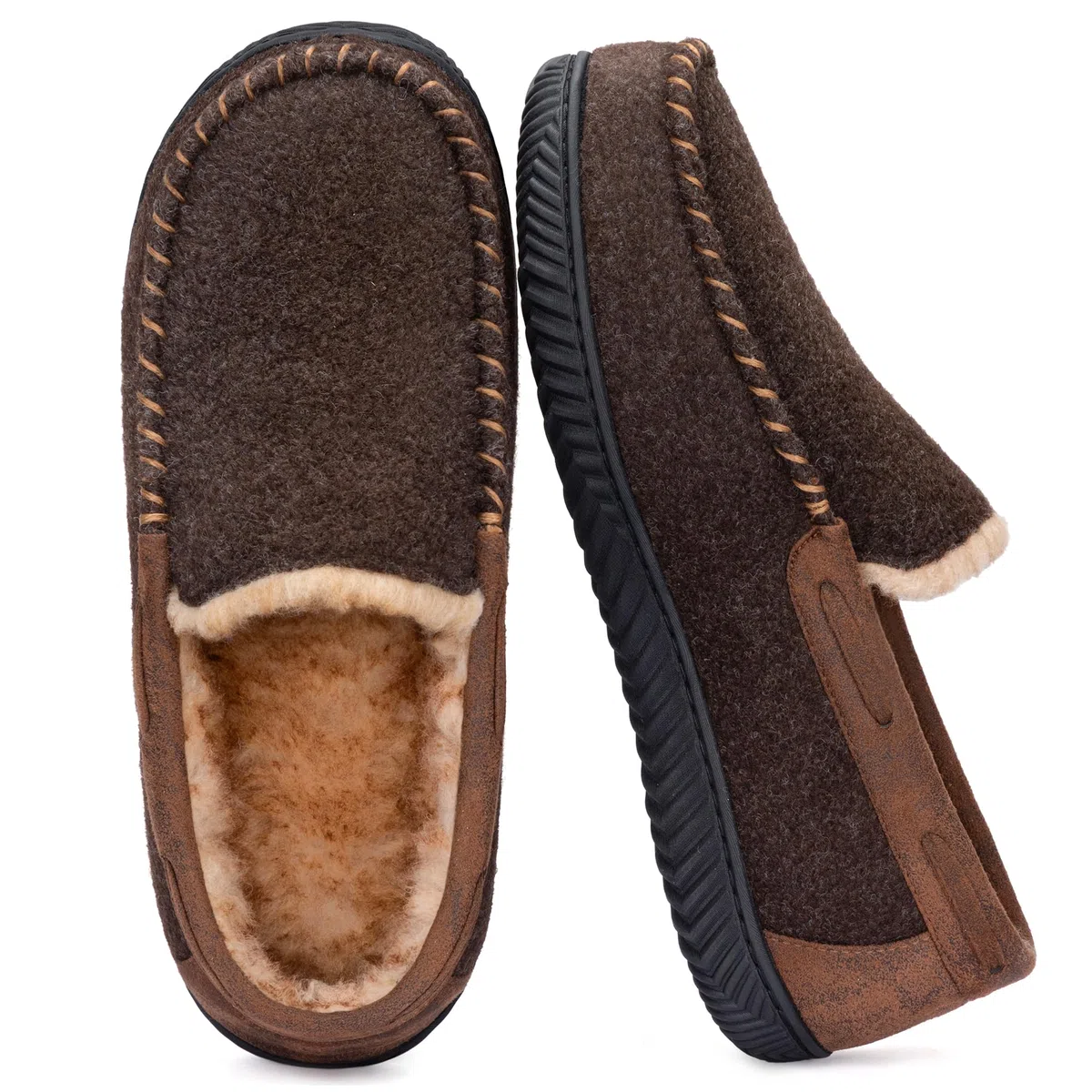 RockDove Hearthfire Zapatillas de espuma viscoelástica tipo mocasín para hombre