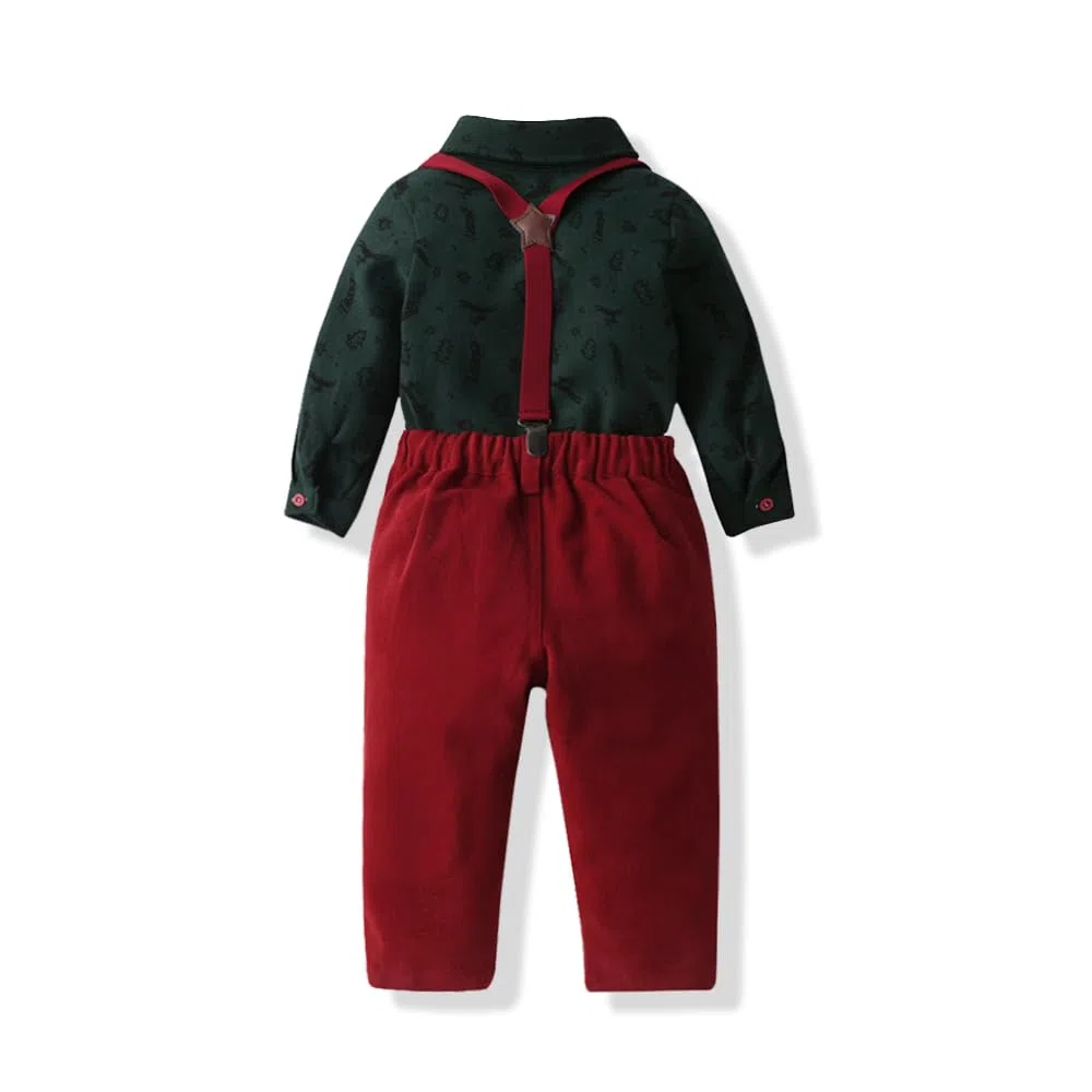 Traje de Bautizo para bebés, Conjuntos de Ropa de Caballero, Traje de Boda con Corbata de Manga Larga para niños pequeños para Primavera y otoño