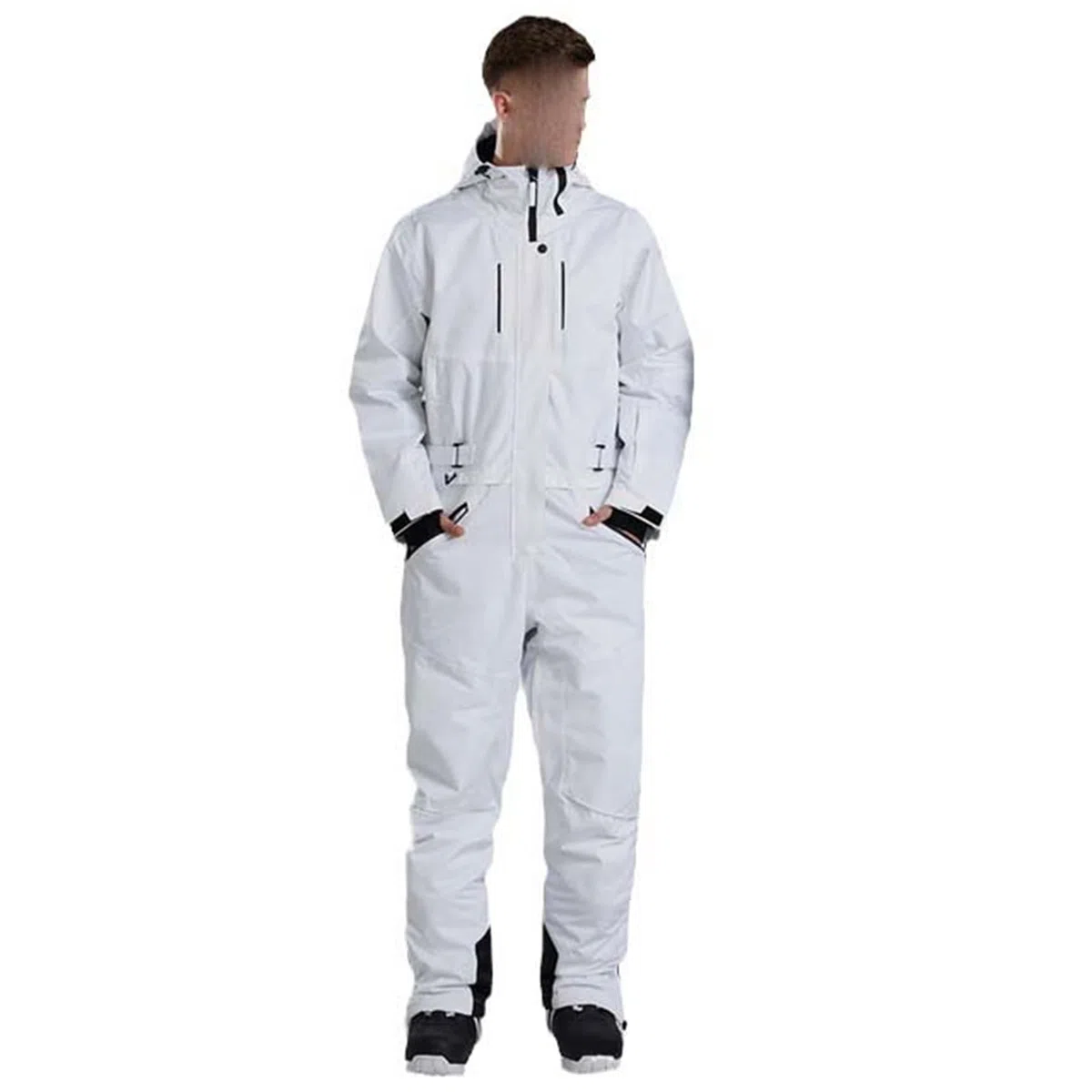 USTZFTBCL Traje de esquí de una pieza para hombre, chaqueta de snowboard, mono grueso cálido, transpirable, impermeable