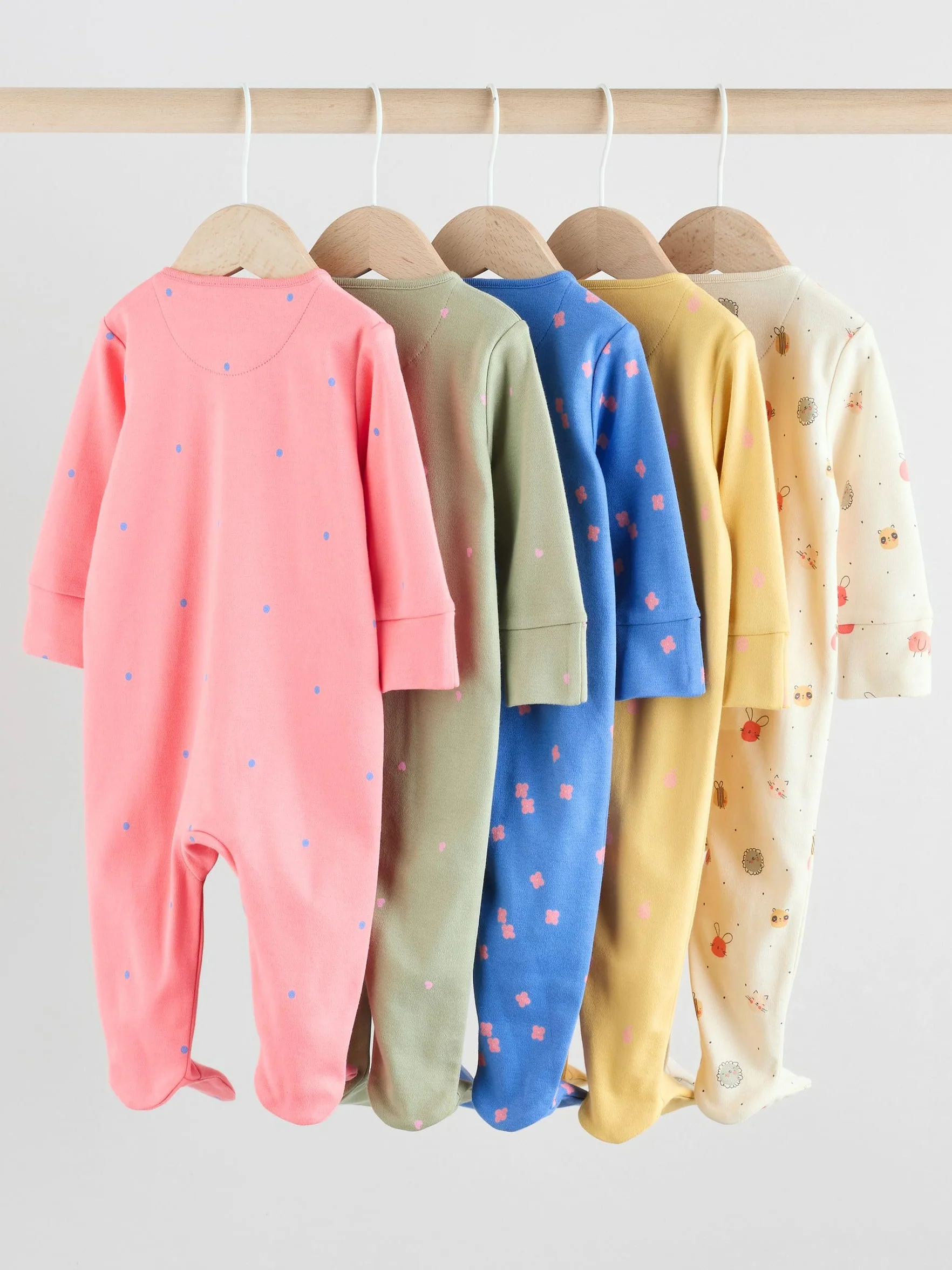 NEXT Bebés niña Pack de 5 Peleles con Cremallera bidireccional para bebé