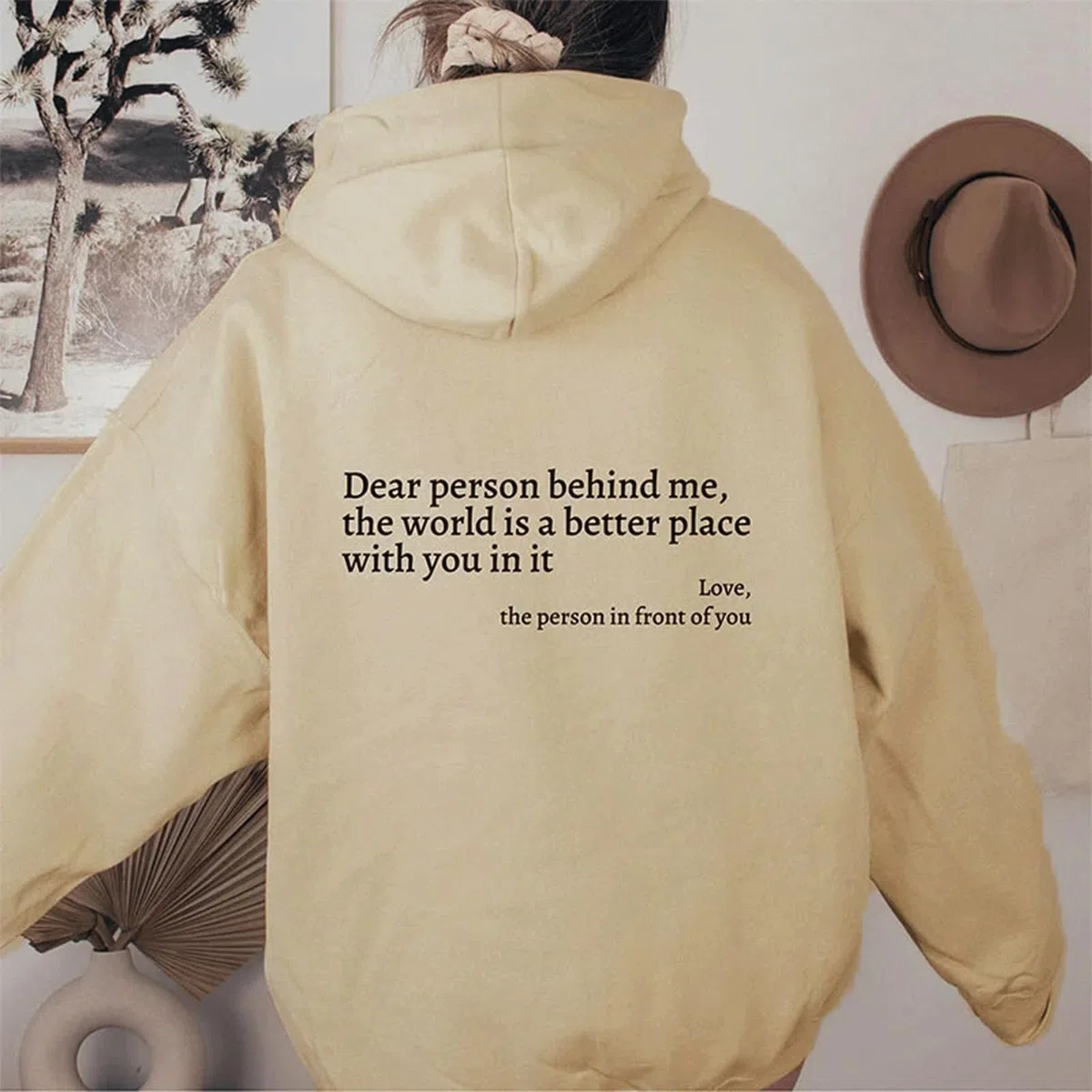 Genérico You Are Enough Hoodie, Dear Person Behind Me Sweatshirt Hoodie for Women Casual Letter Print Sleeve Pullover Gift