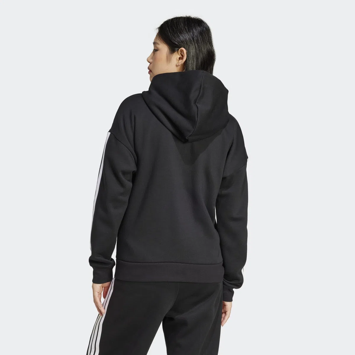 adidas Mujer Essentials 3-Stripes Full-Zip Fleece Hoodie