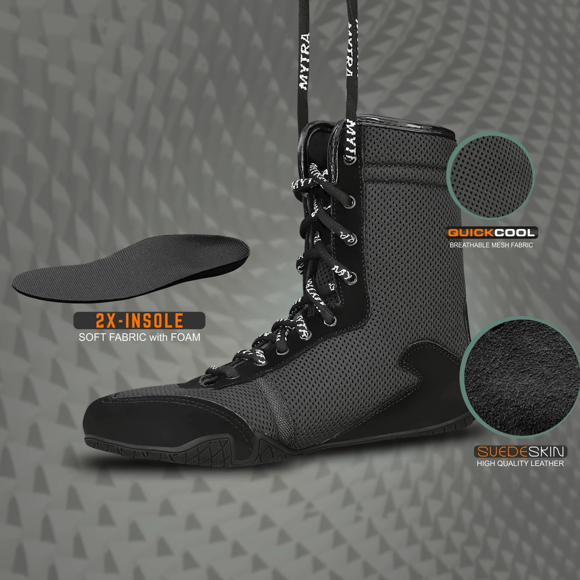 Mytra Fusion Botas Boxeo Cuero De Gamuza Botas de Boxeo para Junior, Chicos y Botas de Boxeo Hombre