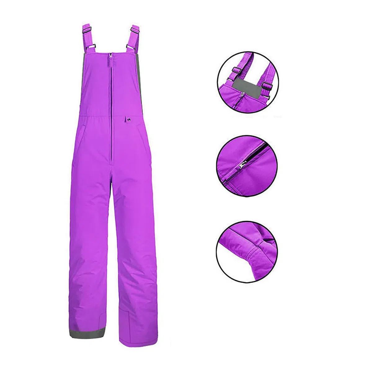 Generisch Pantalones de esquí para niños y niñas, al aire libre, con rodillas reforzadas, cintura ajustable, tallas XL