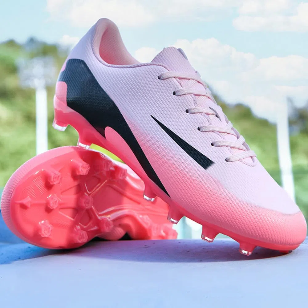 Zapatillas de Fútbol Mujer Spike Aire Libre Atletismo Entrenamiento Botas Profesionales Calzado de Fútbol Tacos de fútbol Deportivas Unisex Rosa 44 EU