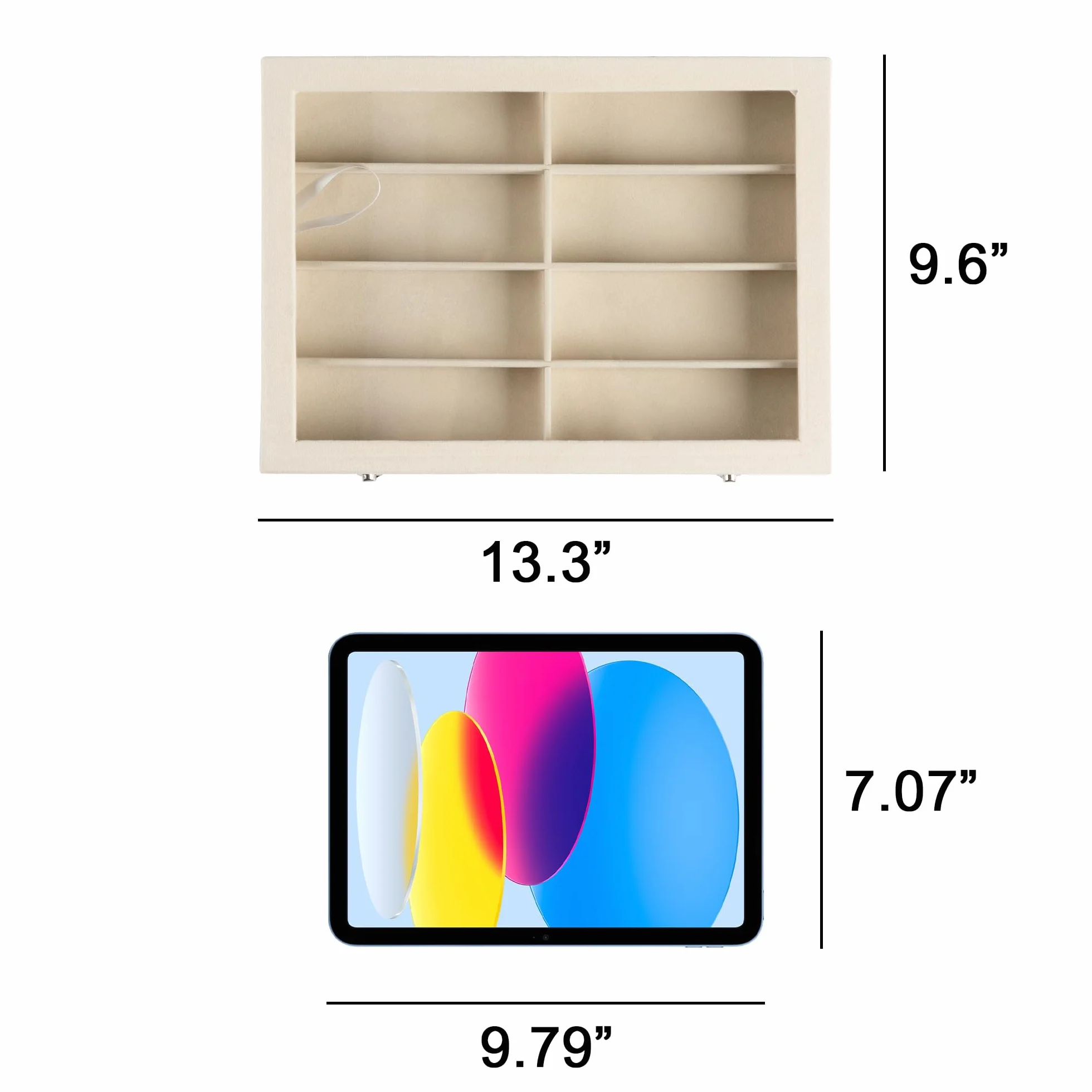 Frebeauty Caja de terciopelo para guardar gafas de sol, bandeja con 8 cajones, ideal para hombres y mujeres.