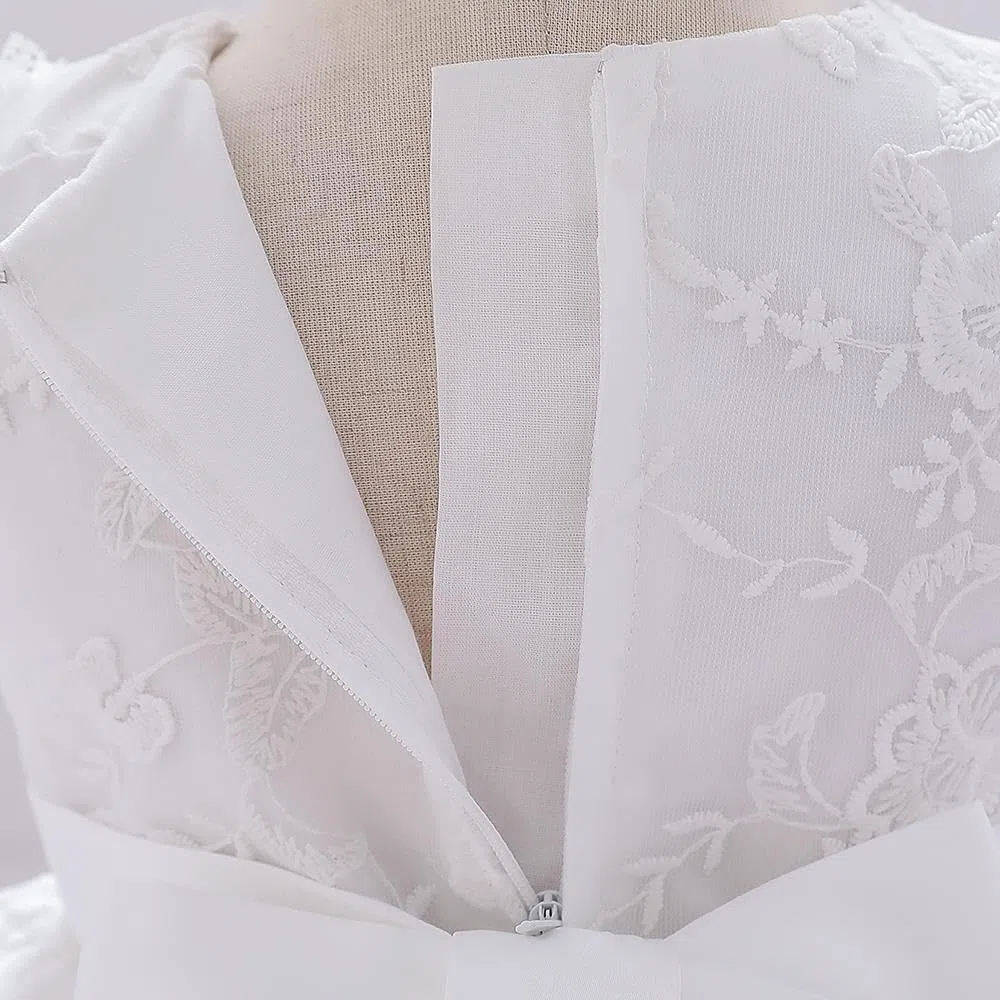 Lito Angels Vestido de Bautizo Bordado Blanco Ropa Bautismo con Gorro Capó para Bebé Niña Talla 3-24 Meses