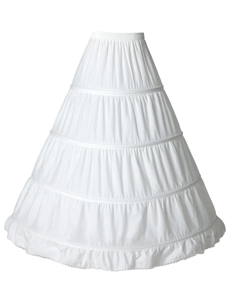 BEAUTELICATE Cancan Mujer Crinolina Enaguas Largas para Vestidos de Novia Boda Medieval Renacimiento Rockabilly Victoriano Disfraz 100% Algodón 4 Aros
