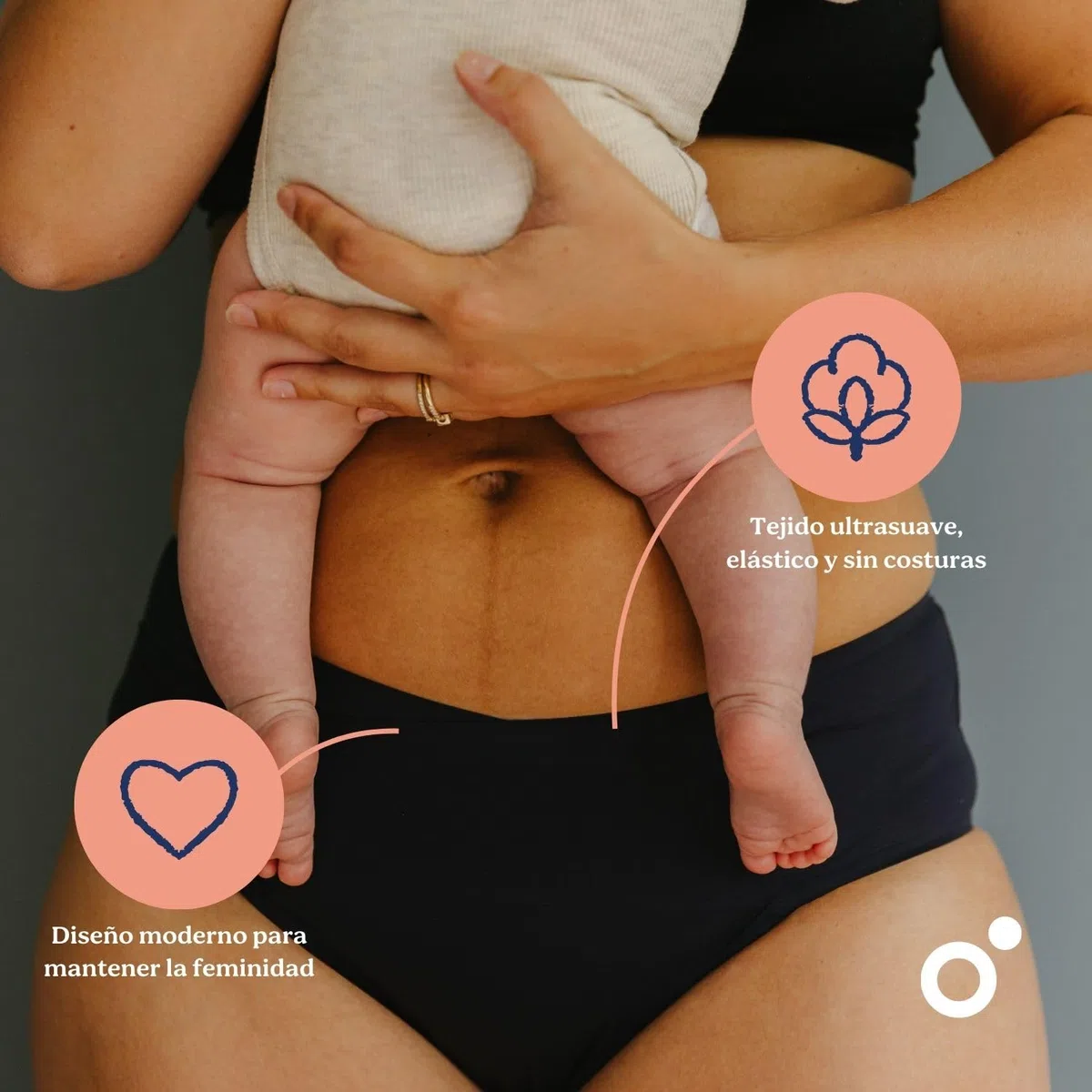 Doomoo Braguitas posparto L/XL/2XL: Ideal para el Postparto y Durante la menstruación, ultraabsorbente, protección Durante 12 h, Suave y elástica, imprescindible para el posparto, Color Negro