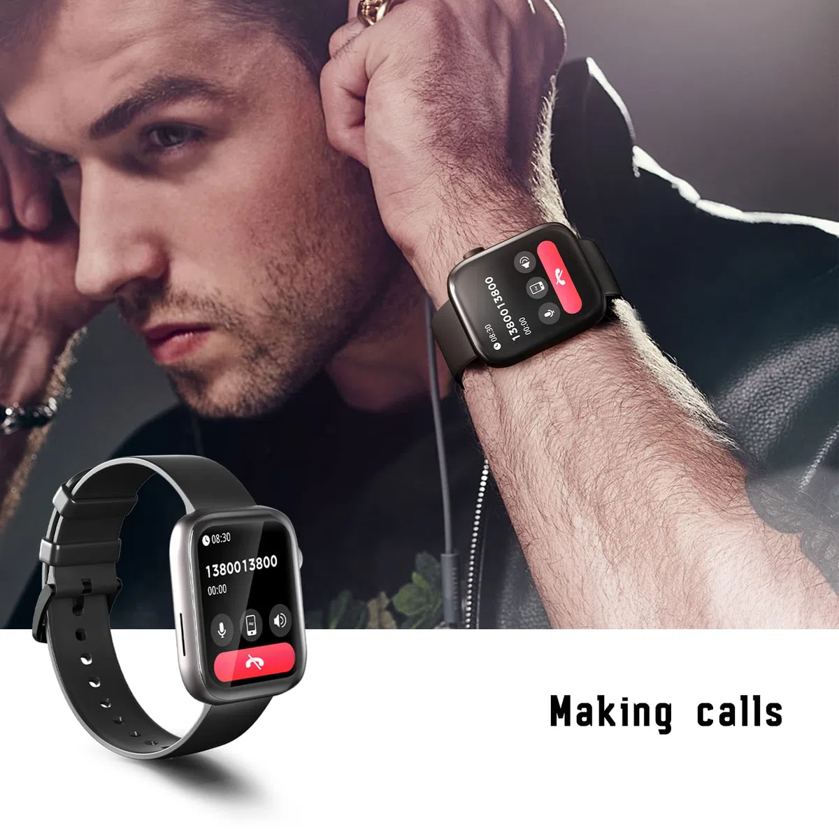 Smartwatch Haga y reciba Llamadas, Actividad Fitness Reloj Inteligente Hombre Mujer con Podómetro Reloj de Impermeable IP68,con 120 Deportes Modos de Reloj de Compatible para Android iOS