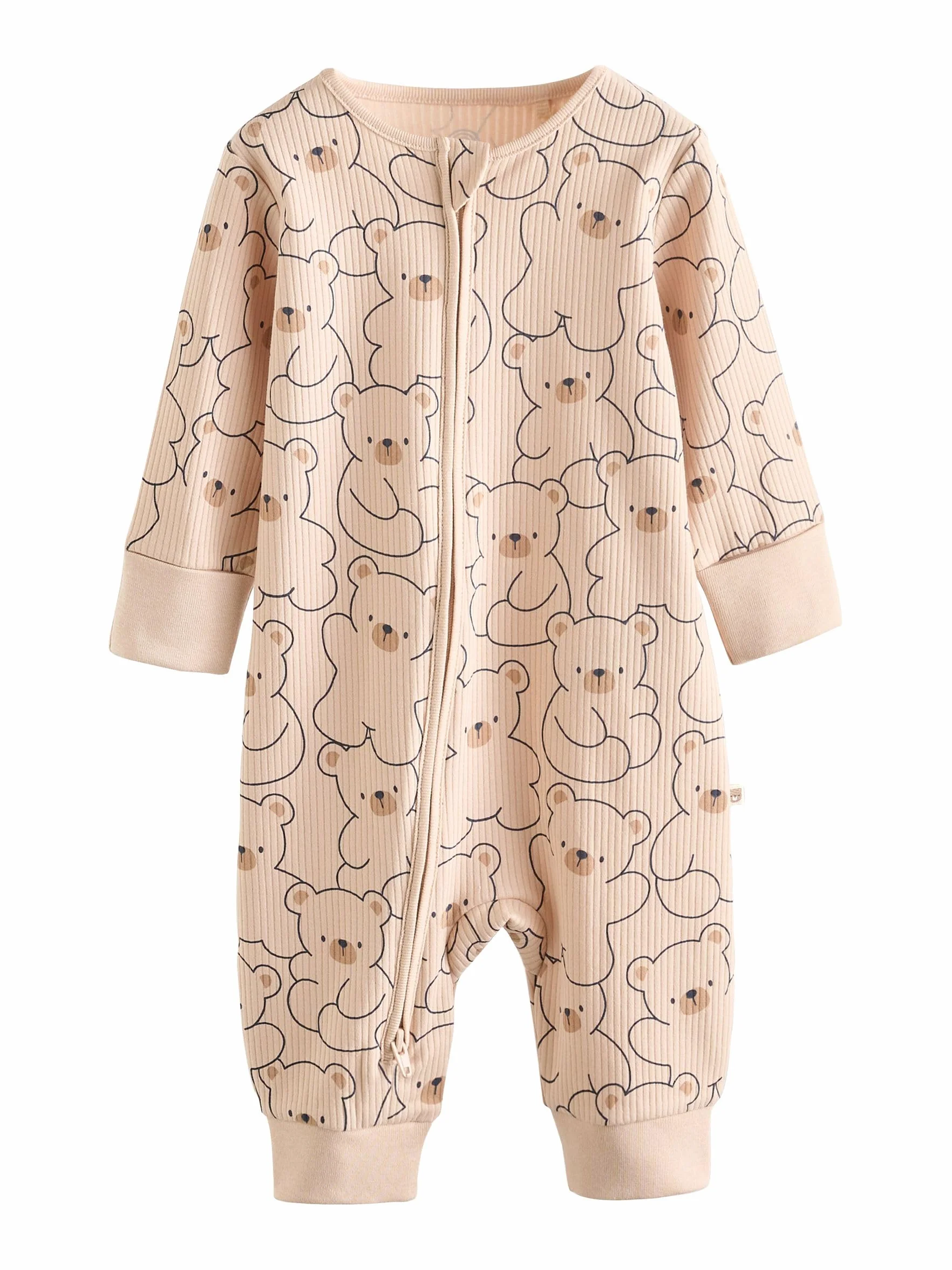 NEXT Bebés niño Pack de 3 Pijamas Tipo Pelele de algodón sin pies con Cremallera bidireccional para bebé
