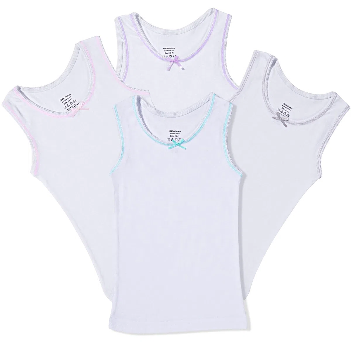 Buyless Fashion Camisetas sin Mangas para niños de algodón Suave, (Pack 4)