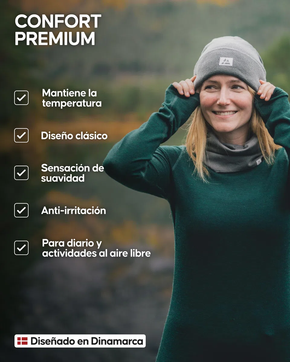 DANISH ENDURANCE Gorro de Punto Estilo Beanie, Gorro Invierno Suave y Elástico, Materiales Reciclados, para Hombre y Mujer