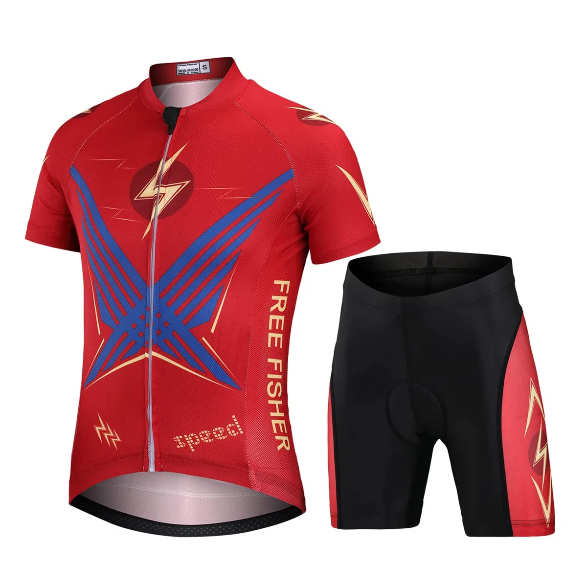 Maillot de Ciclismo Niños Niñas Conjunto Traje Ciclismo Camiseta de Manga Corta + Pantalones Cortos de Secado Rápido