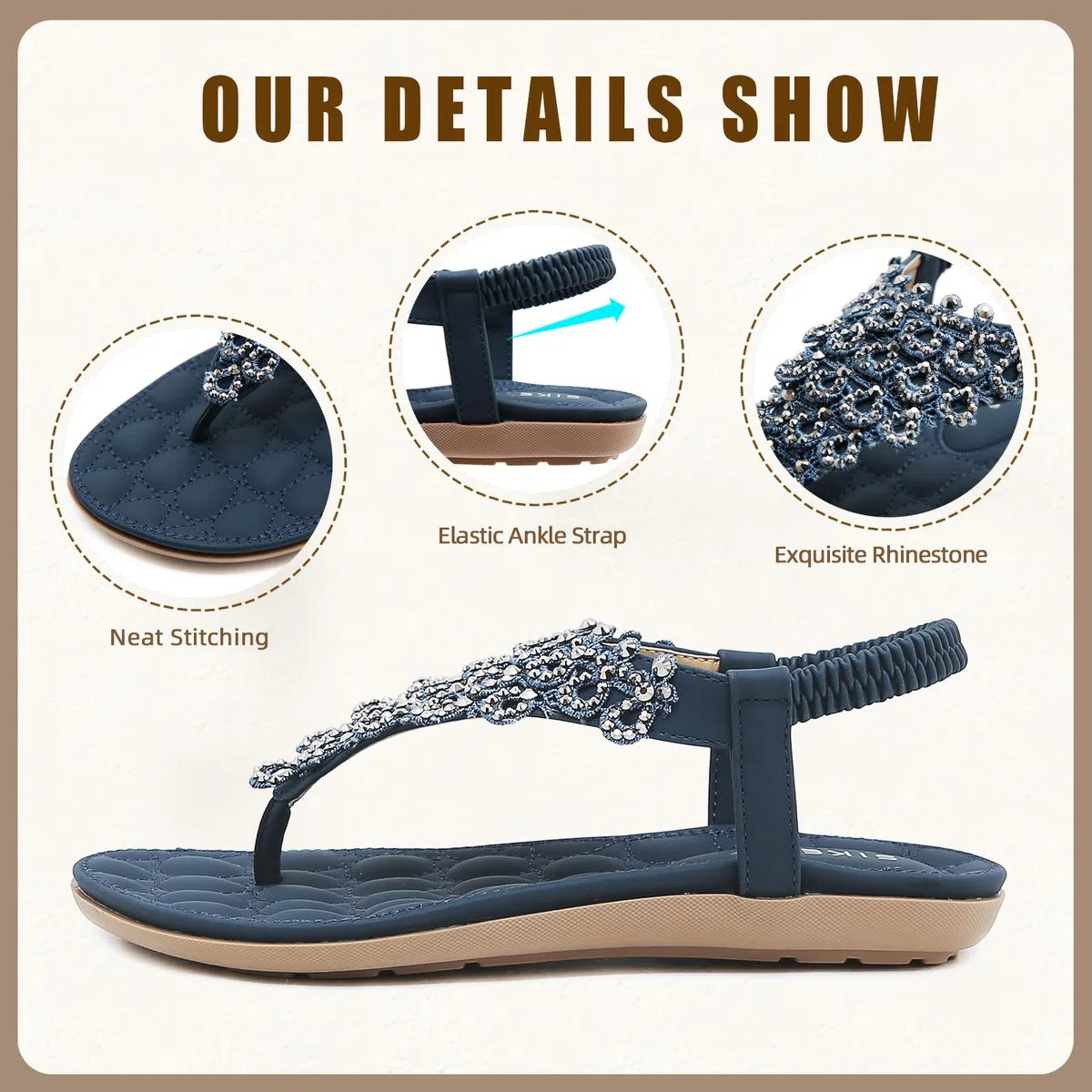 Acfoda Sandalias Mujer Verano Planas Casual Chanclas Bohemio Sandalias de Playa Cómodas Zapatos